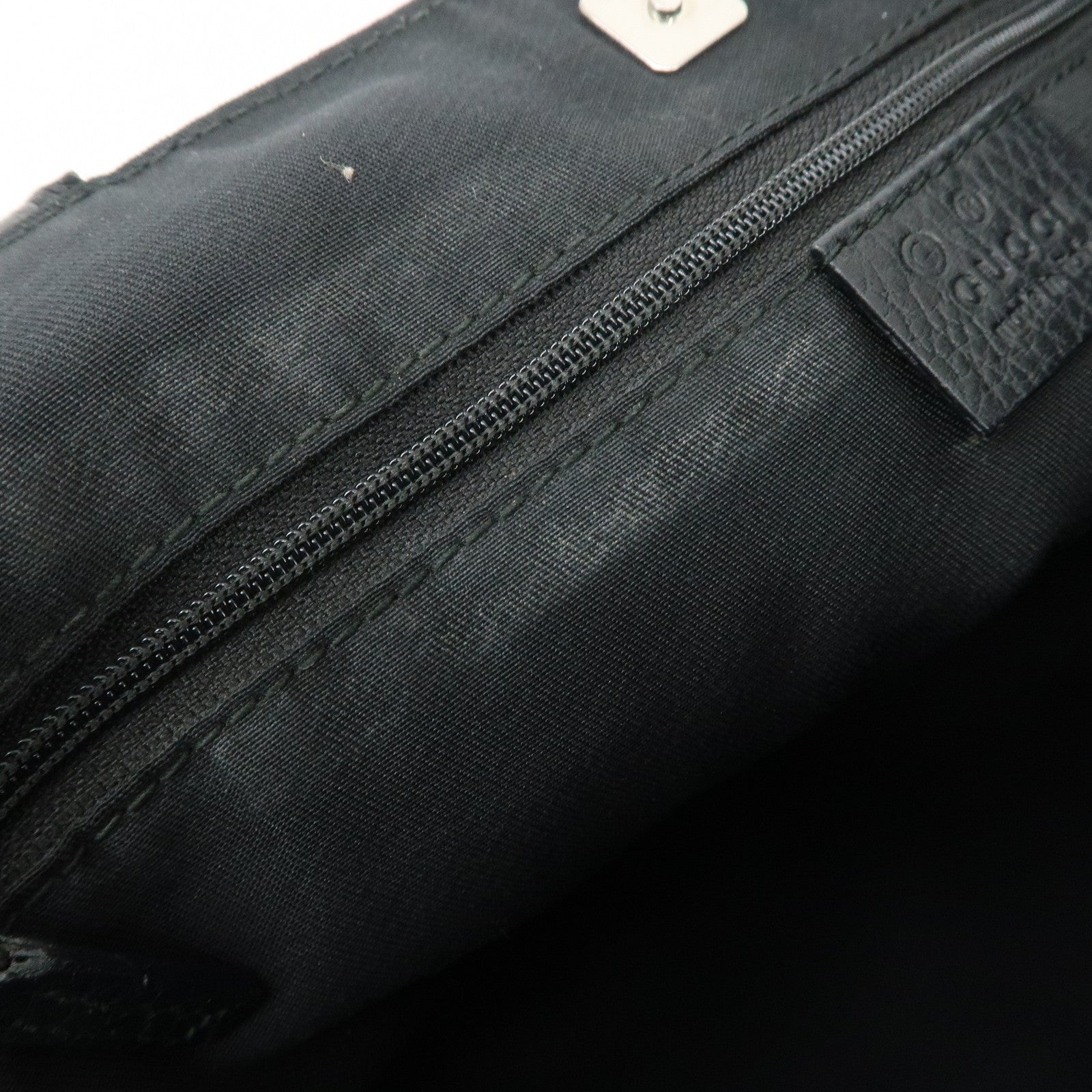 GUCCI Abbey GG Canvas Leather Tote Bag Shoulder Bag Black 268639