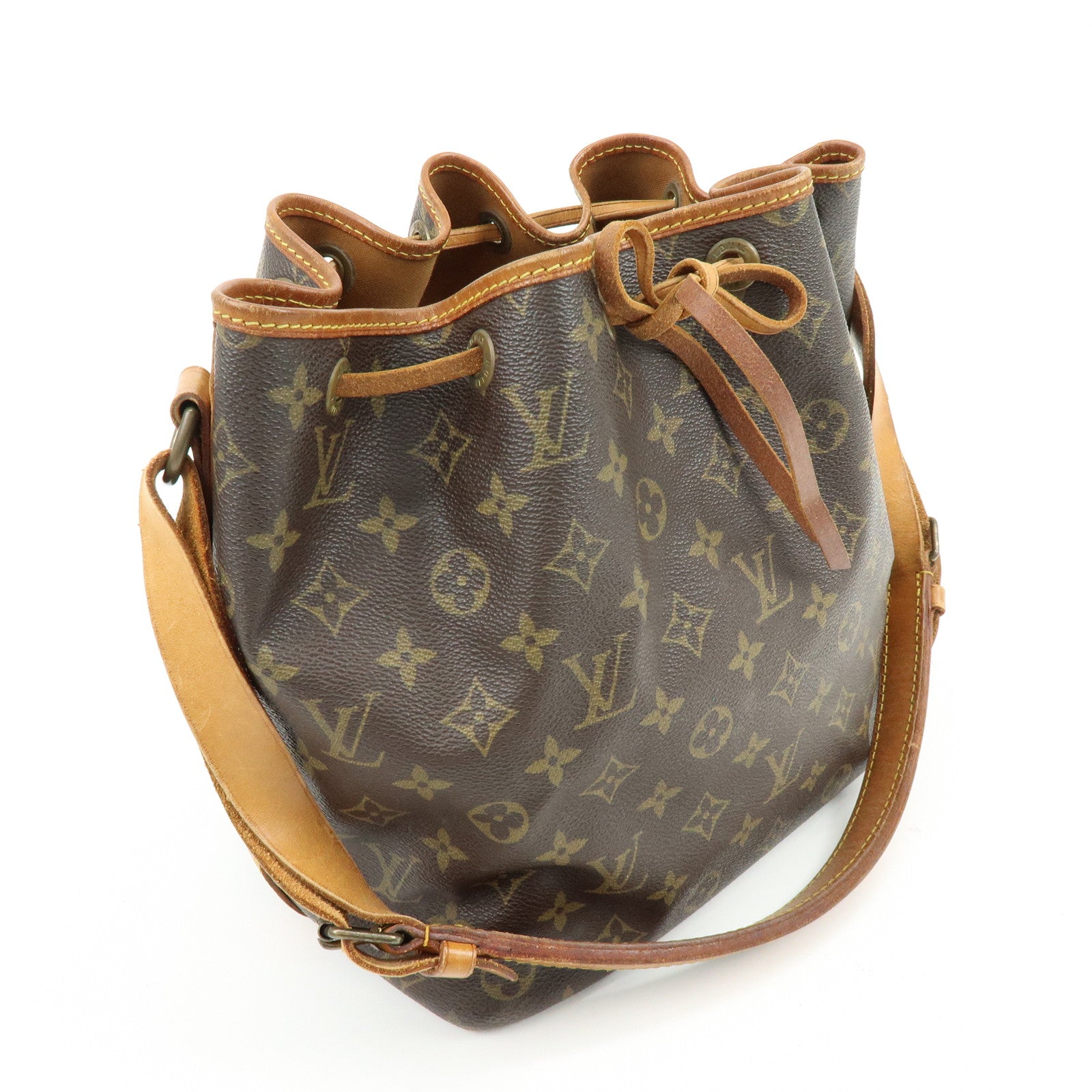 Louis Vuitton Monogram Petit Noe Shoulder Bag Brown M42226