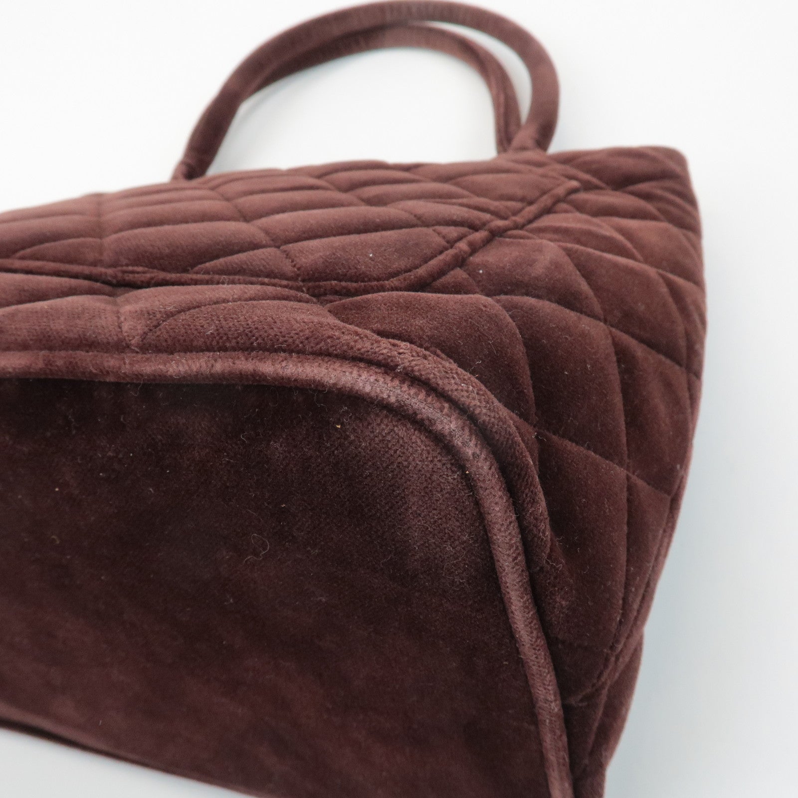 CHANEL Matelasse COCO Mark Velour Medalion Tote Bag Hand Bag A01804 Used