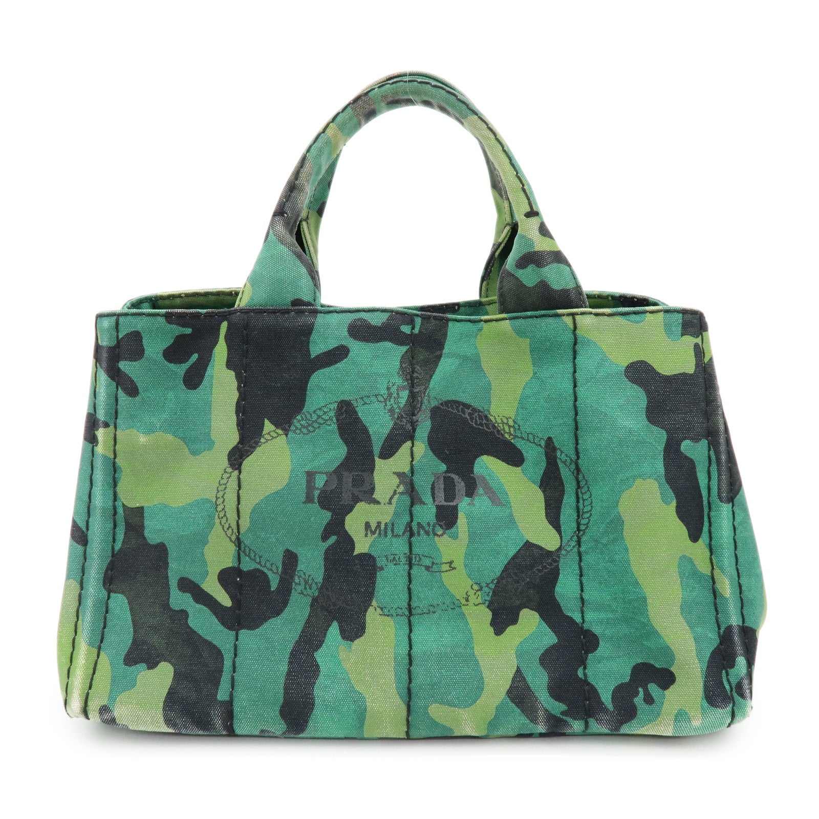 PRADA Canapa Triangle Logo Canvas 2Way Hand Bag Shoulder Bag B2642B