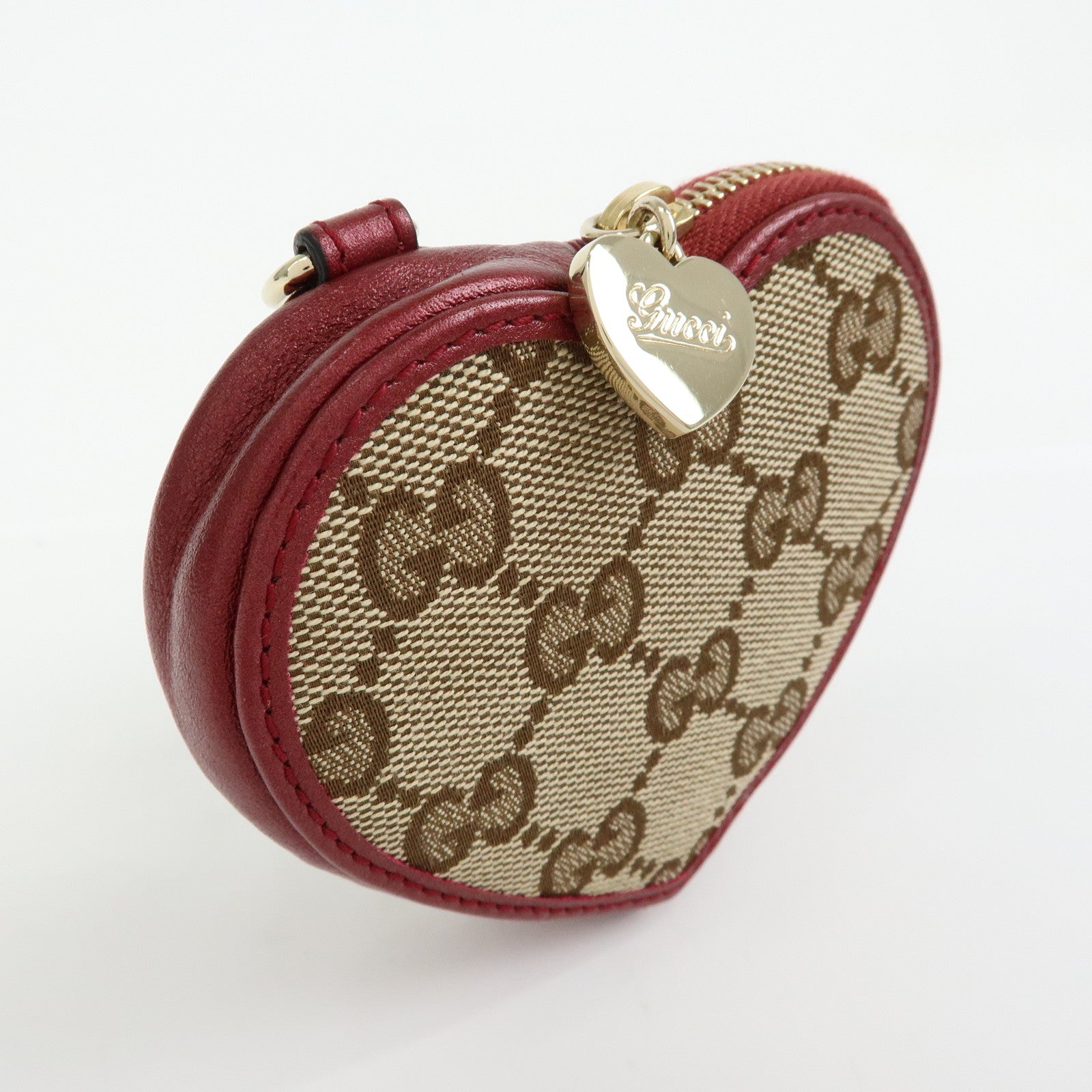 GUCCI ELISIR OF LOVE ハートクッション GUCCI Lovely Heart GG Canvas Leather Coin Case Beige Bordeaux152615