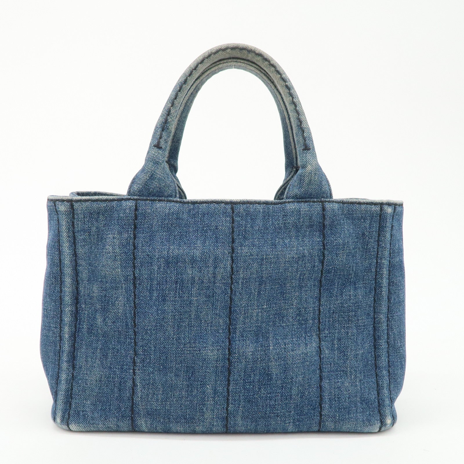 PRADA Canapa Mini Canvas Denim 2Way Shoulder Hand Bag Blue B2439G