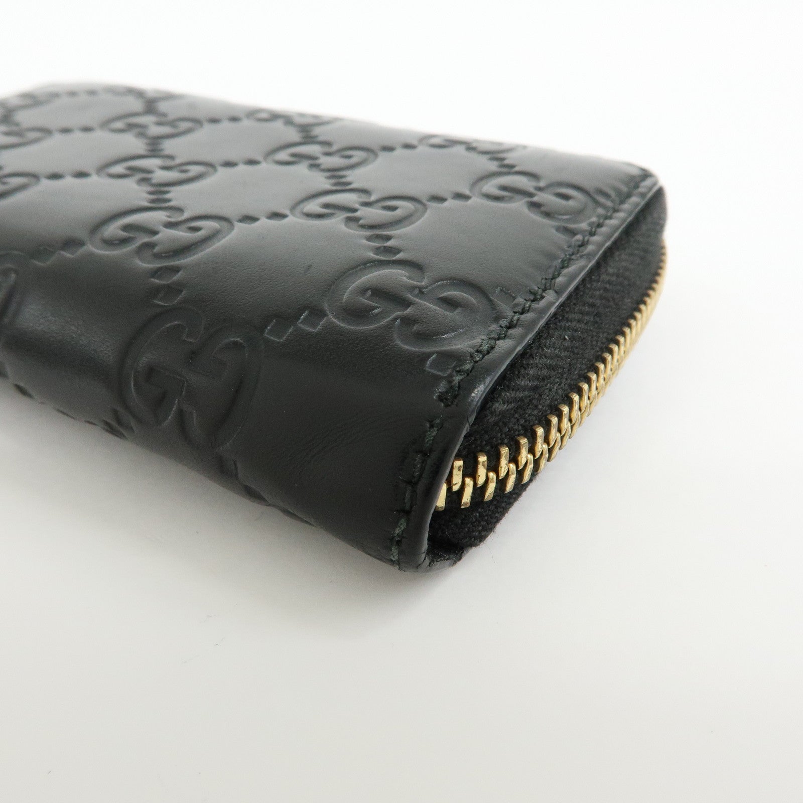 GUCCI Guccissima Leather Zip Around Coin Case Card Holder 447939