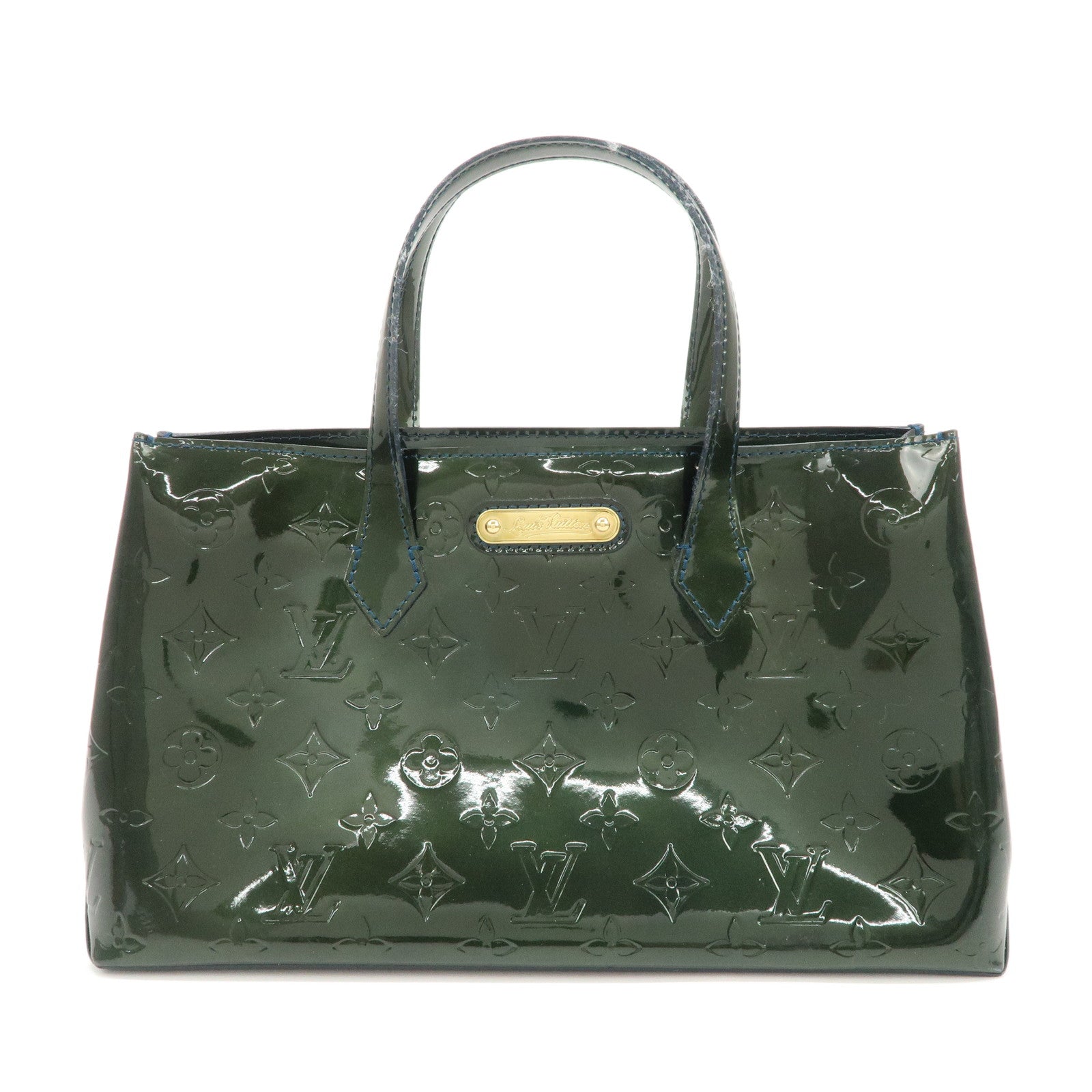 Louis Vuitton Monogram Vernis Wilshire PM Hand Bag Bleu Nuit M93684