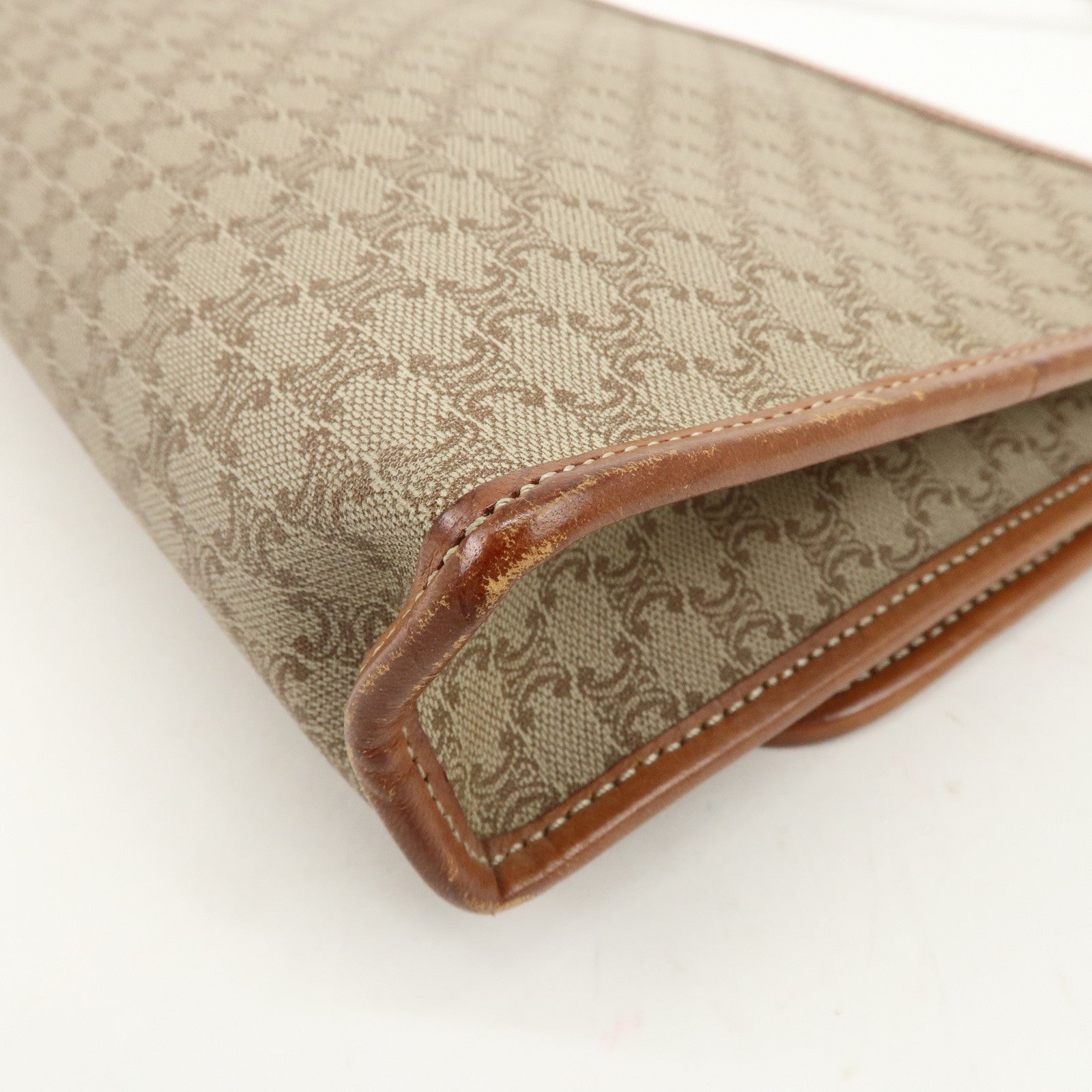 CELINE Macadam PVC Leather 2Way Bag Shoulder Bag Beige