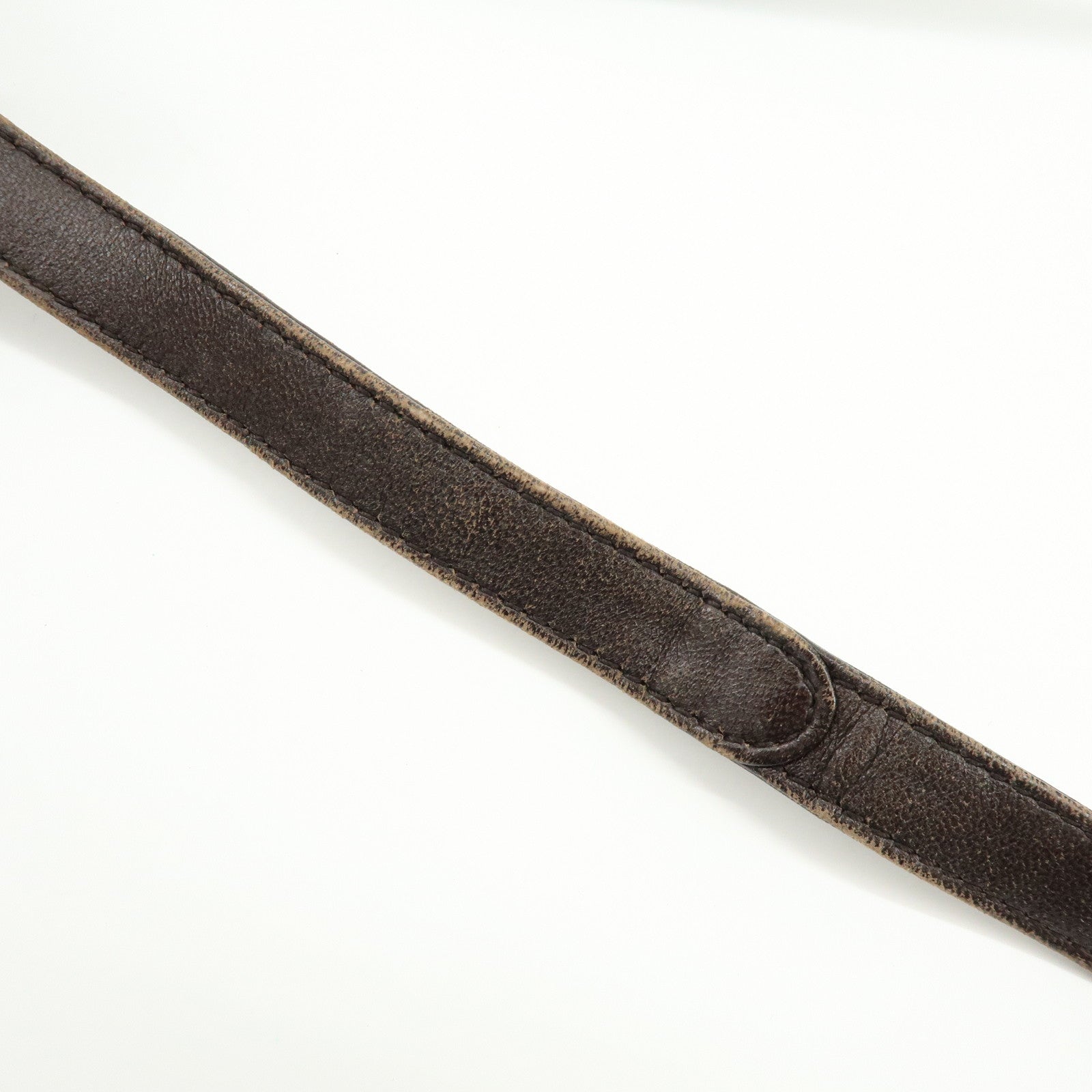 LOEWE Anagram Nappa Leather Drawstring Fringe Shoulder Bag Brown