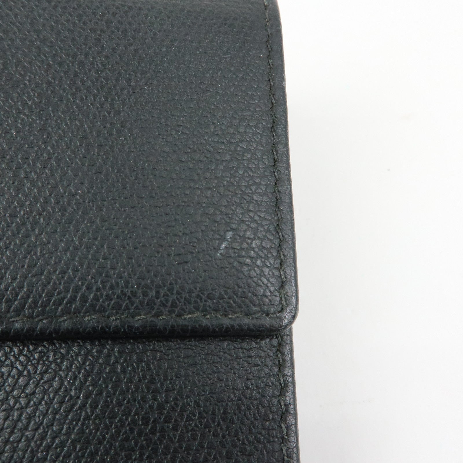 CHANEL COCO Button Calf Leather Compact Wallet Black