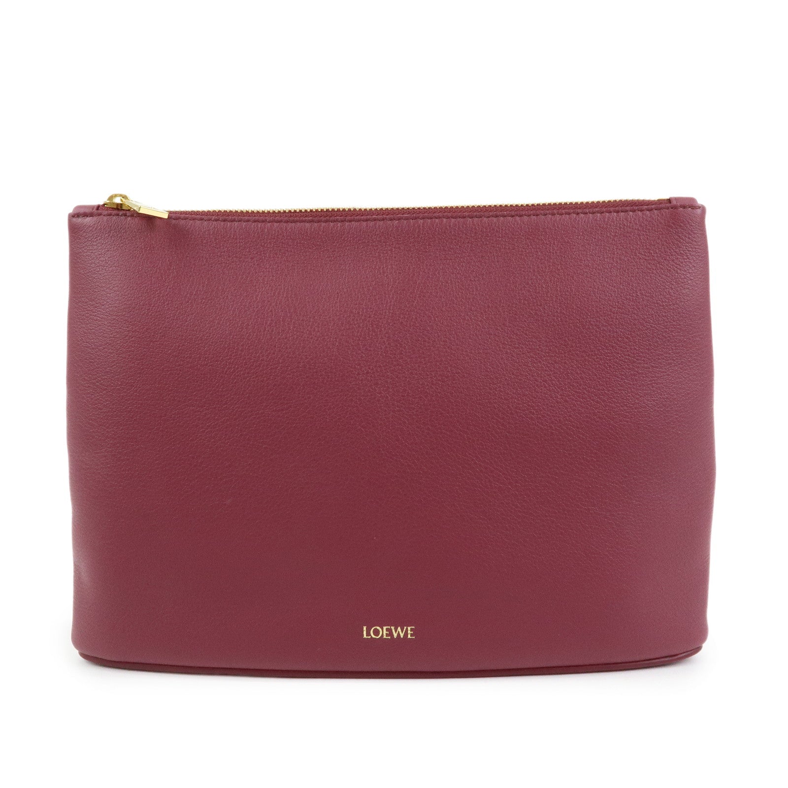 LOEWE Nappa Leather Clutch Bag Pouch Purple