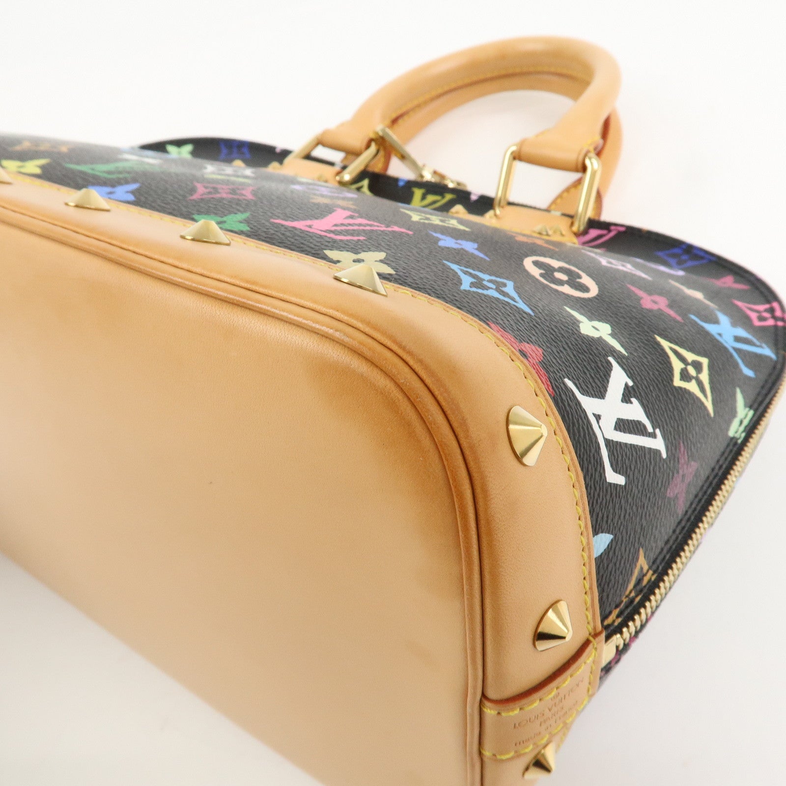 Louis Vuitton Monogram Multicolor Alma Hand Bag Noir M92646