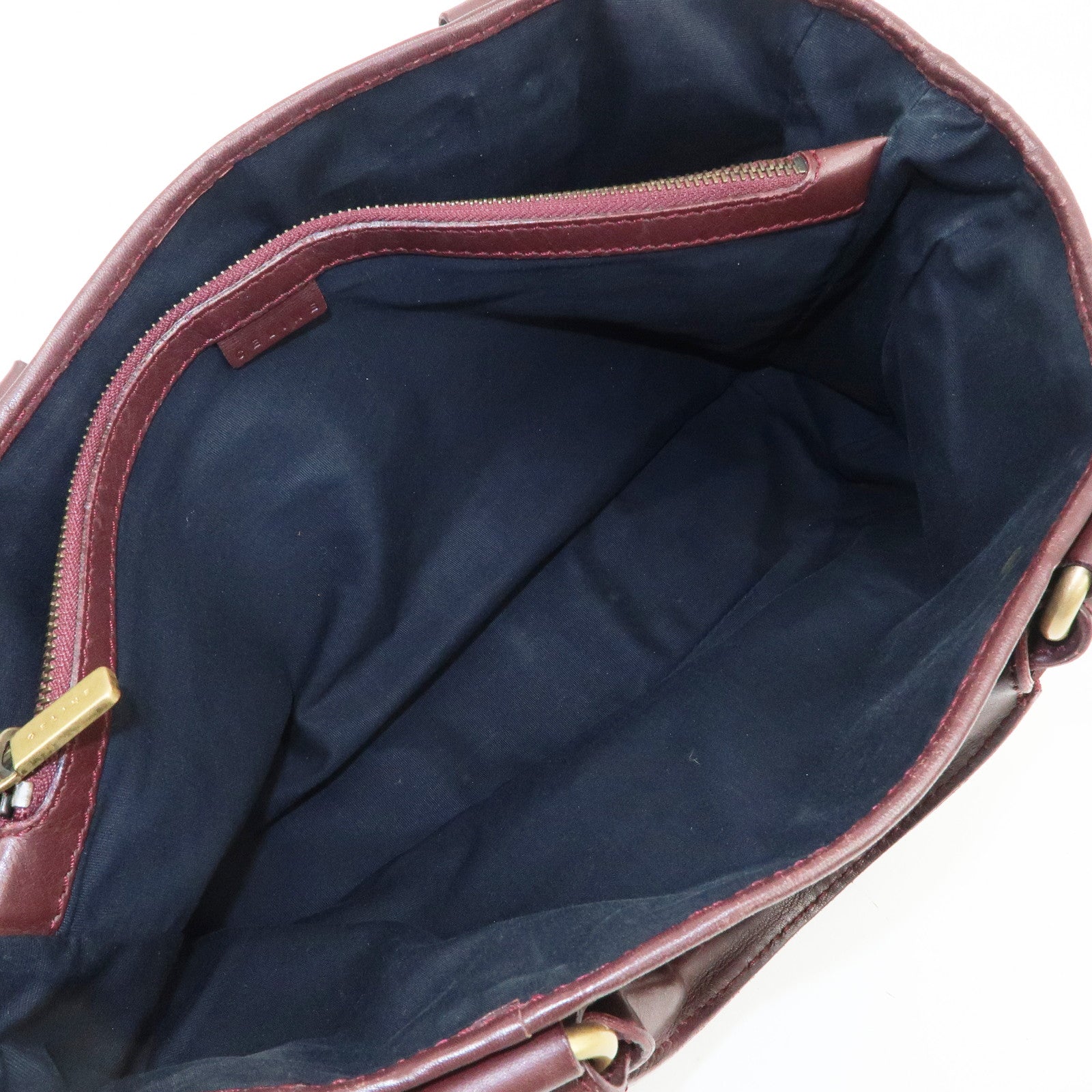 CELINE C Macadam Suede Leather Boogie Bag Bordeaux Black