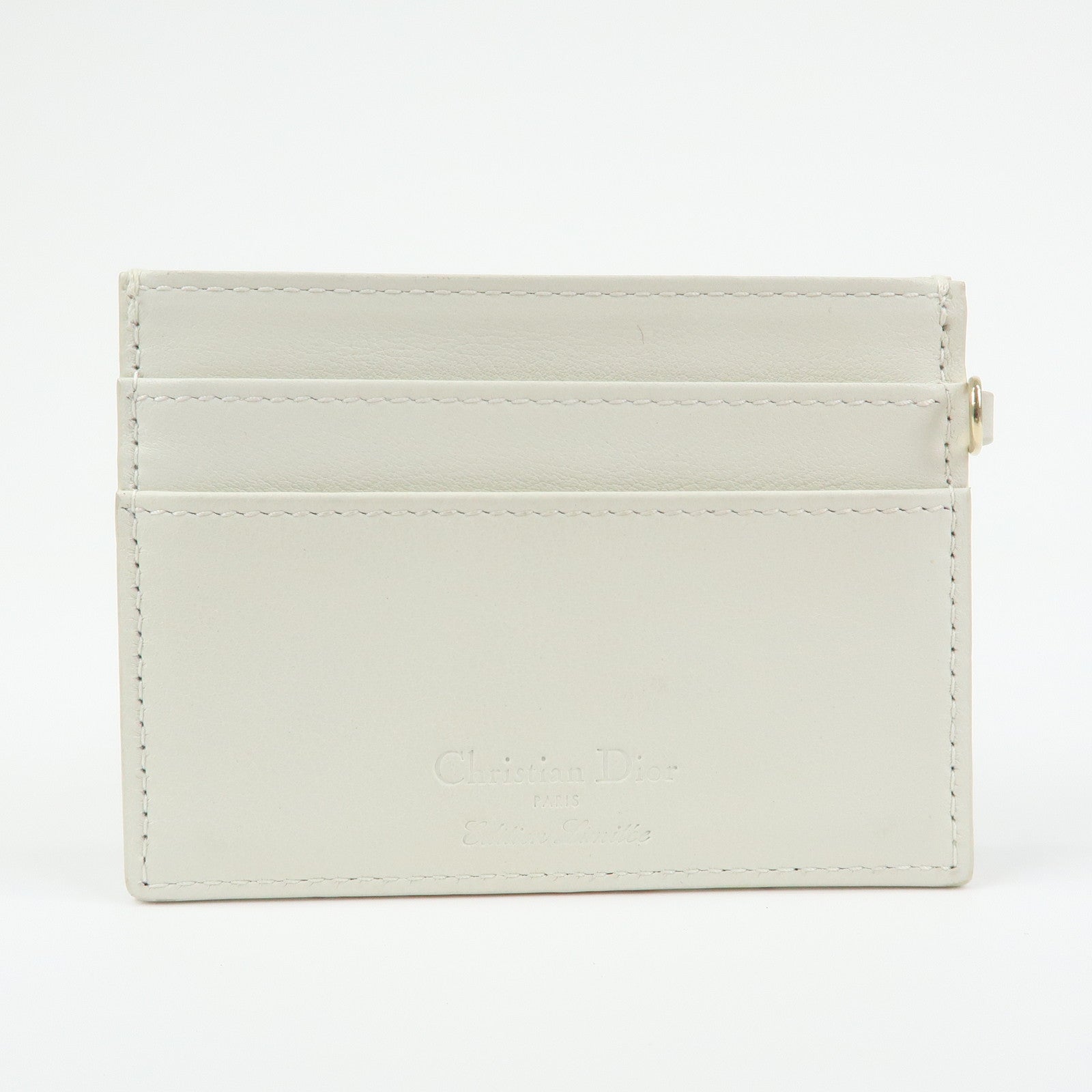 Christian Dior Lady Dior Amore Valentine Leather Card Case Ivory