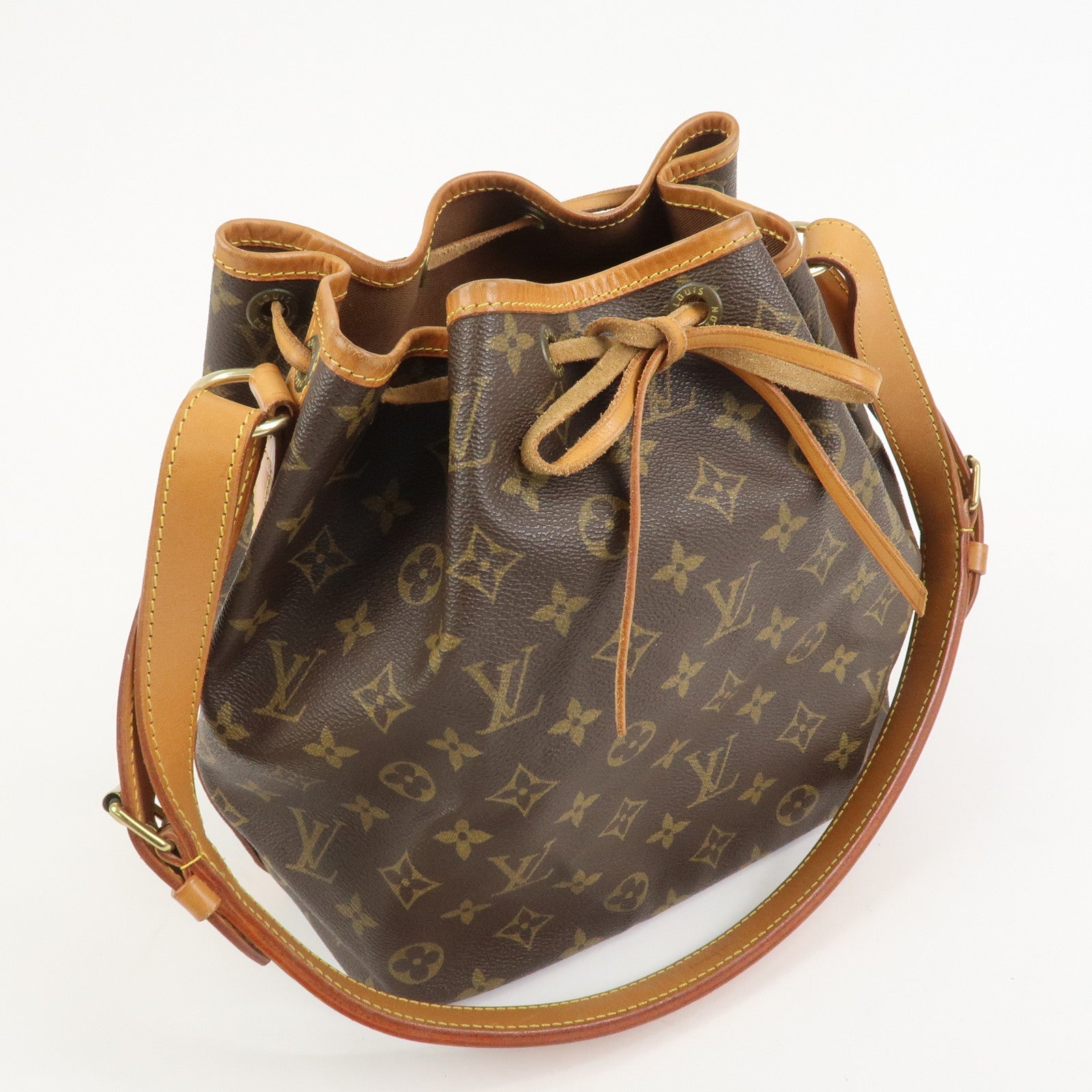 Louis Vuitton Monogram Petit Noe Shoulder Bag Brown M42226