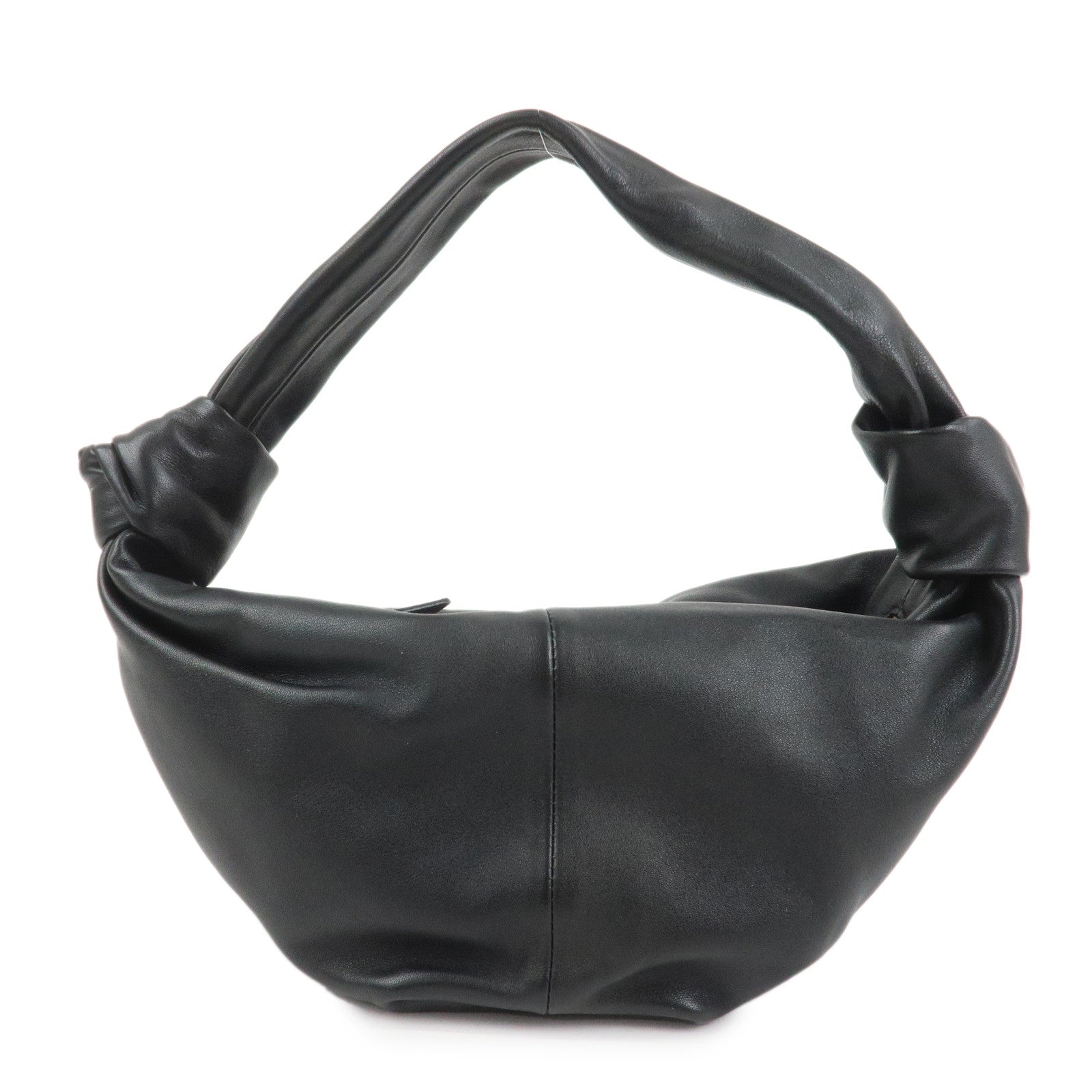 BOTTEGA VENETA Double Knots Leather Hand Bag Black