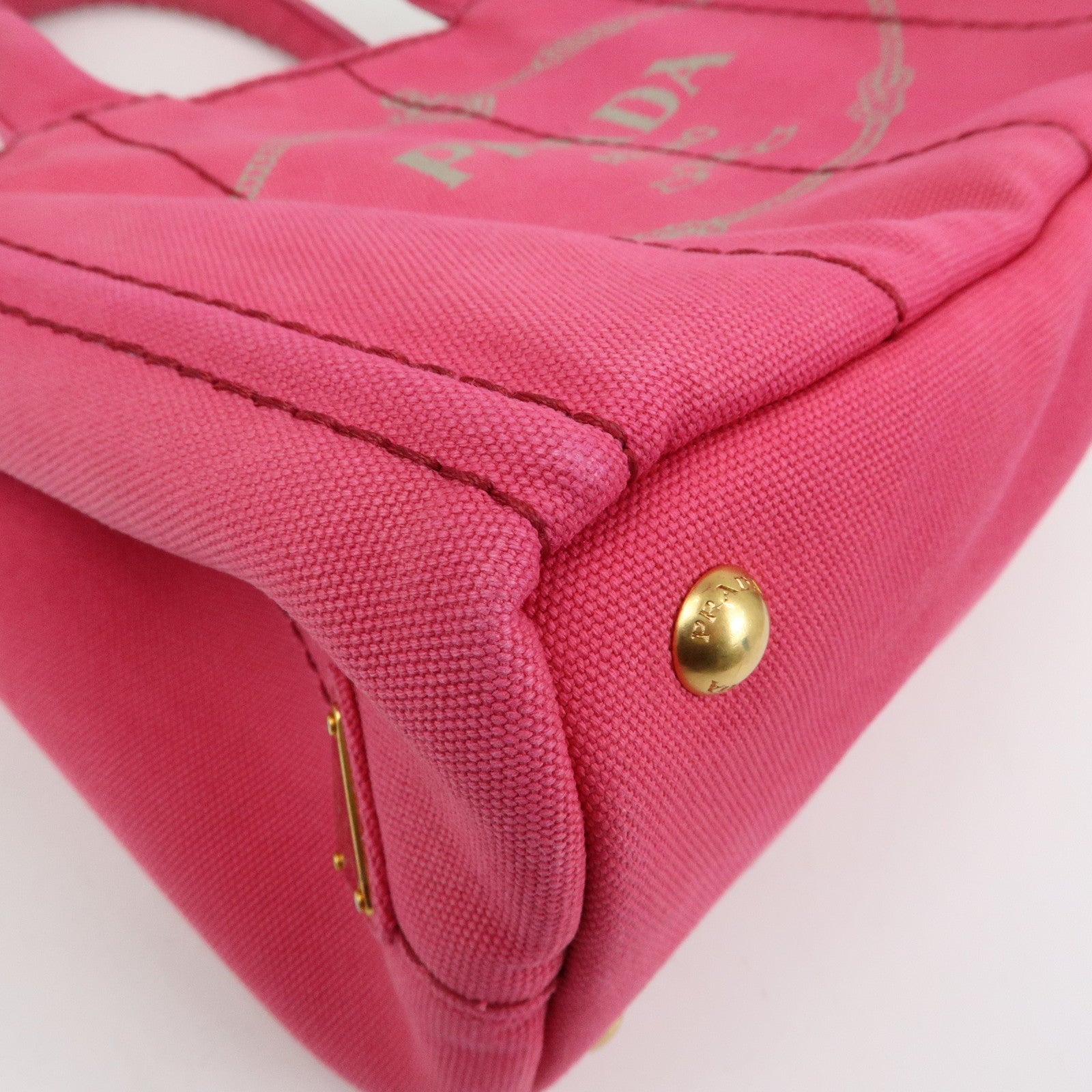 PRADA Triangle Logo Canapa Mini 2Way Hand Shoulder Bag Pink B2439G