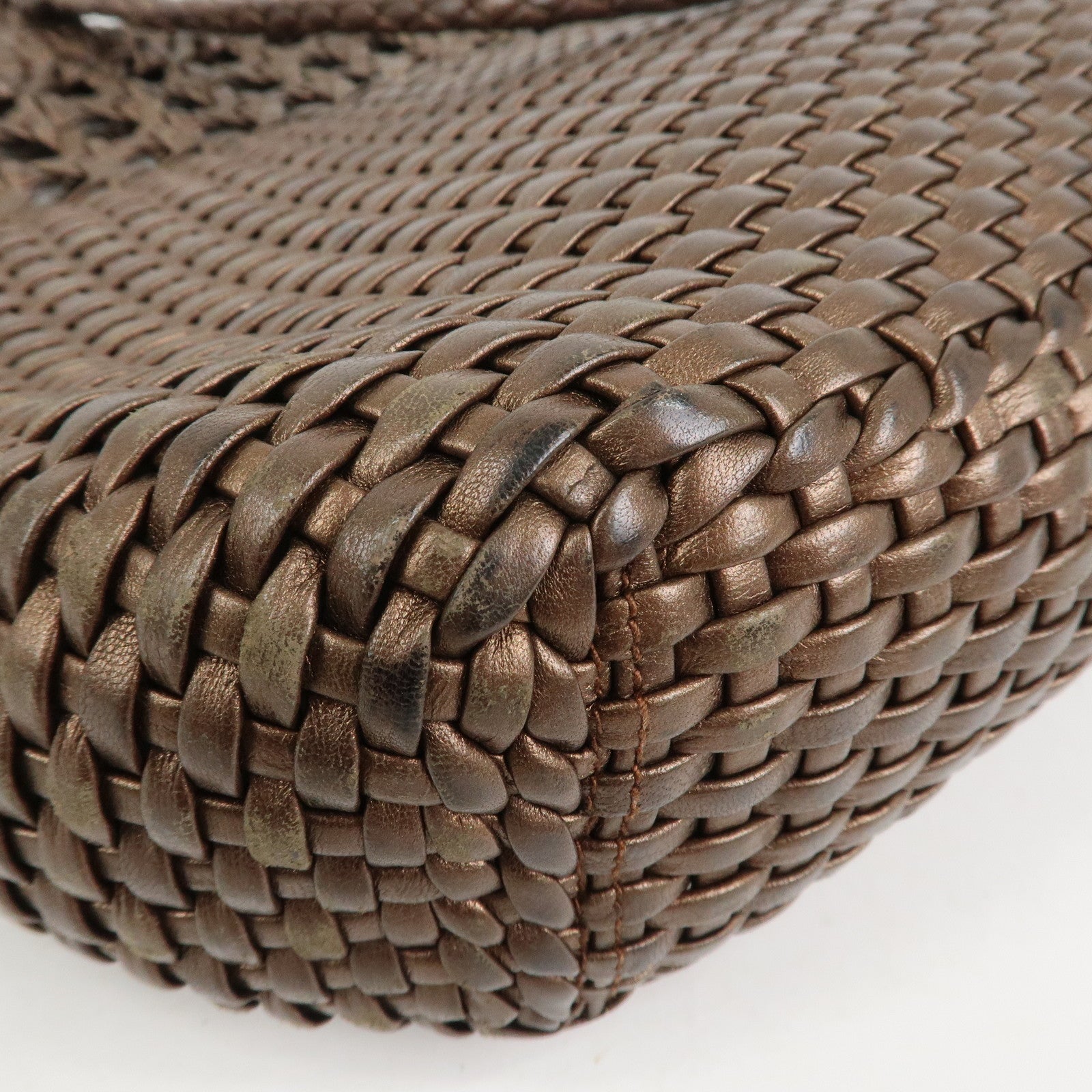 Ferragamo Gancini Logo Leather Tote Bag Shoulder Bag Brown