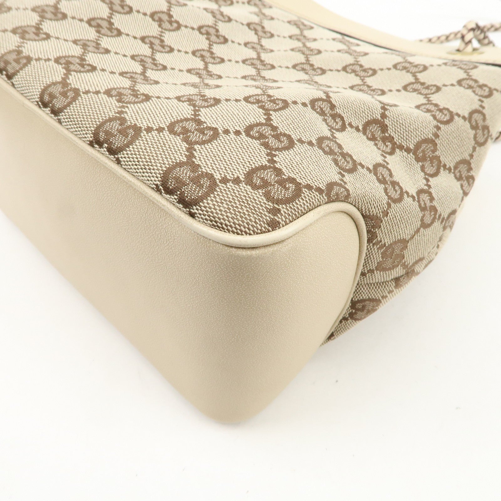 GUCCI GG Canvas Leather Shoulder Bag Hand Shoulder Bag Ivory 109143