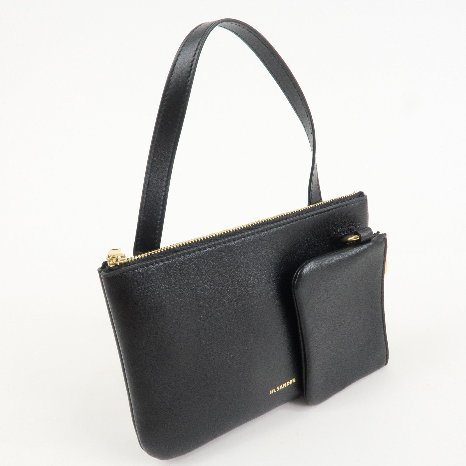 JIL SANDER Leather 2Way Shoulder Hand Bag Black J08WG0009P Used