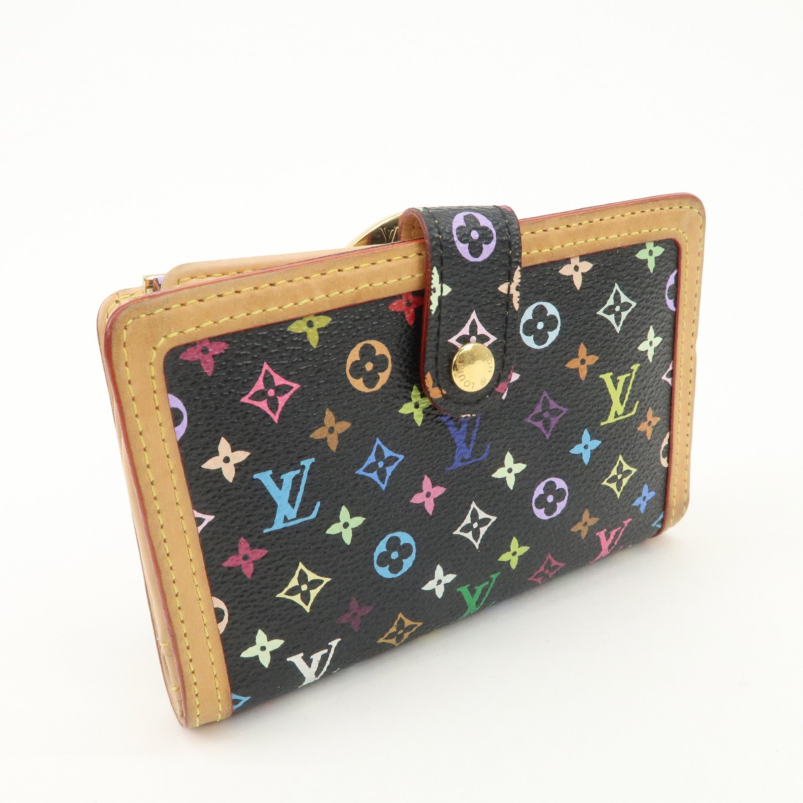 Louis Vuitton Monogram Multicolor Portefeuille Billets Viennois Wallet Noir M92988 Used