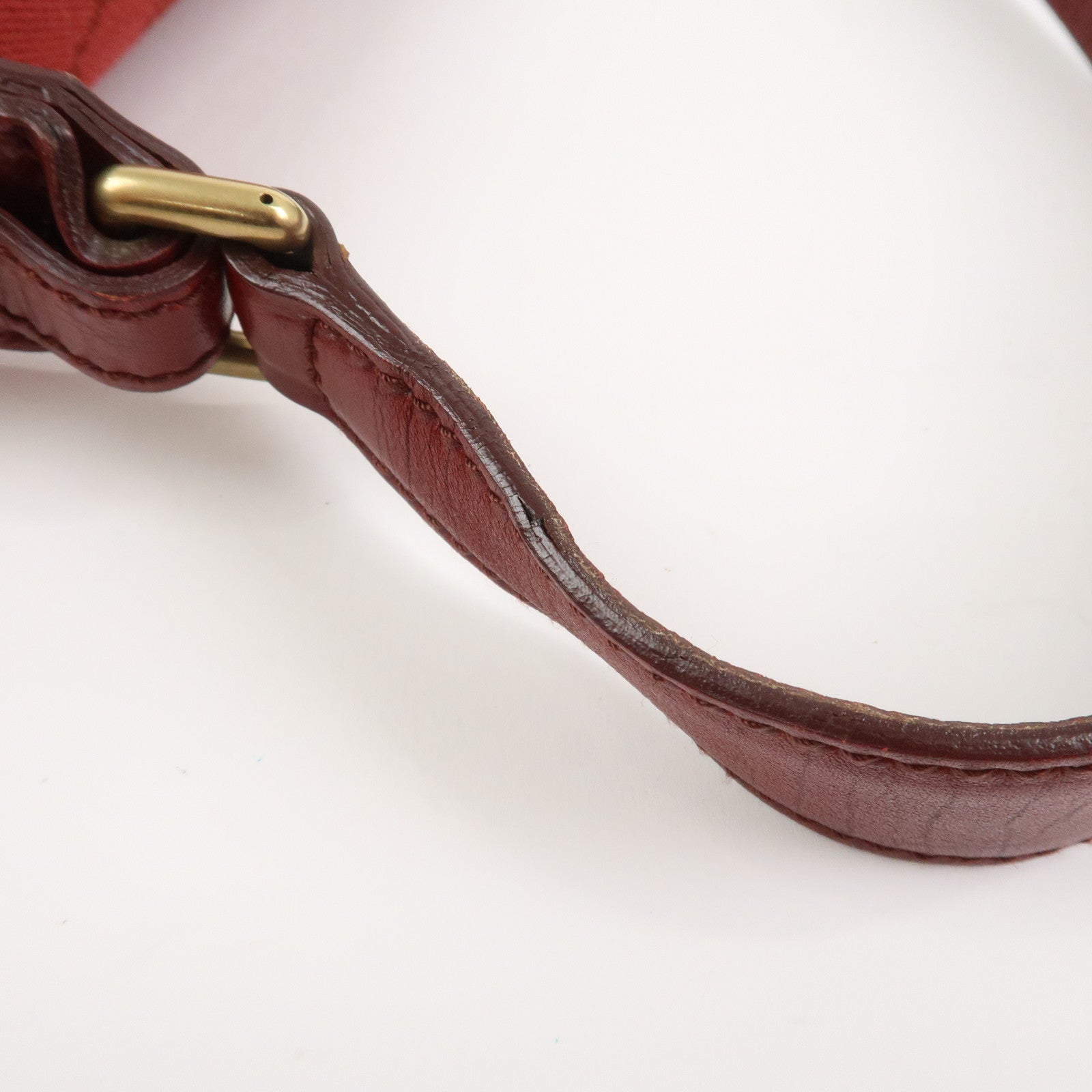 GUCCI Horsebit GG Monogram Canvas Leather Hand Bag Red