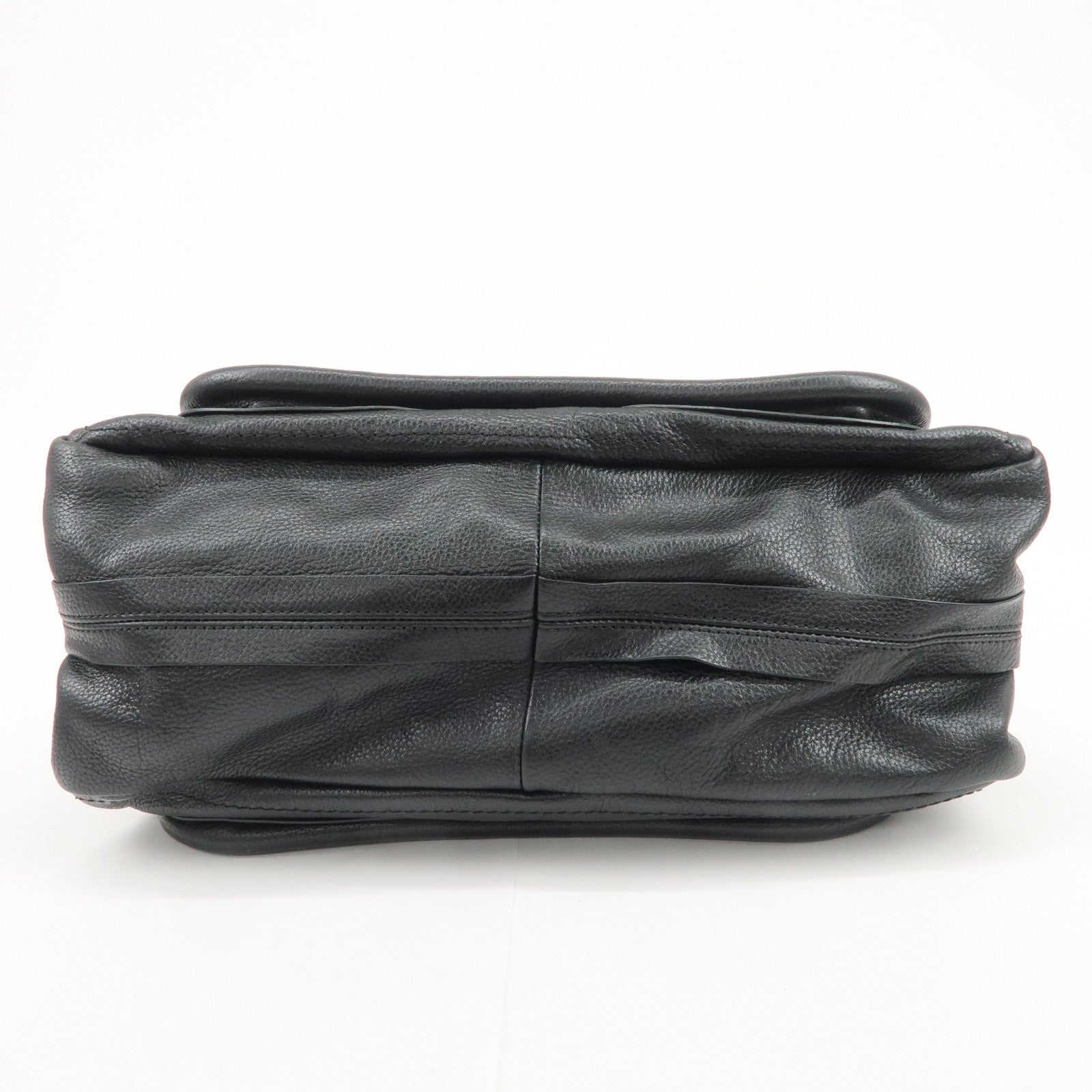 Chloe Paraty Logo Leather 2WAY Bag Shoulder Bag Hand Bag Black