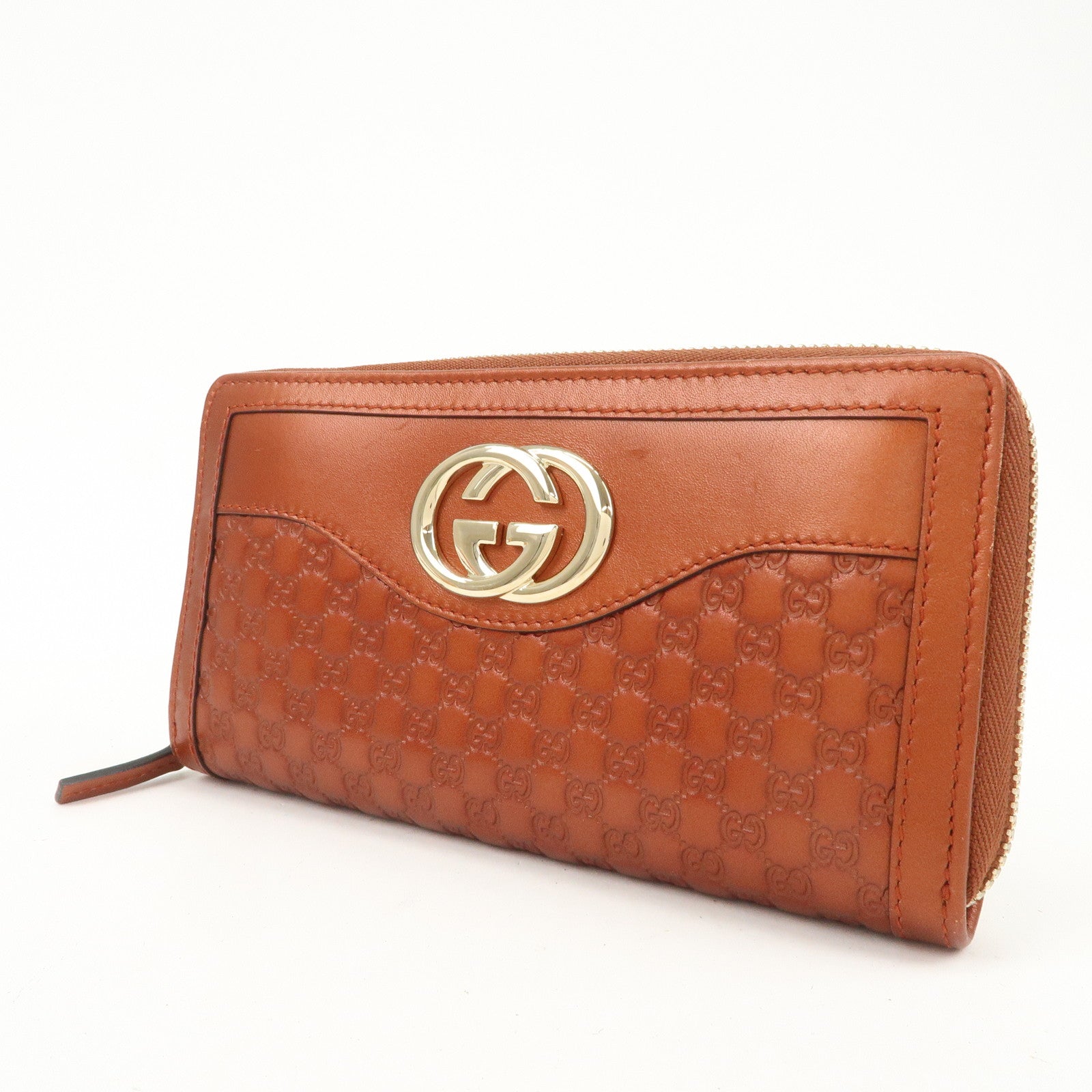 GUCCI Sukey Interlocking G Micro Guccissima Zippy Wallet 308012