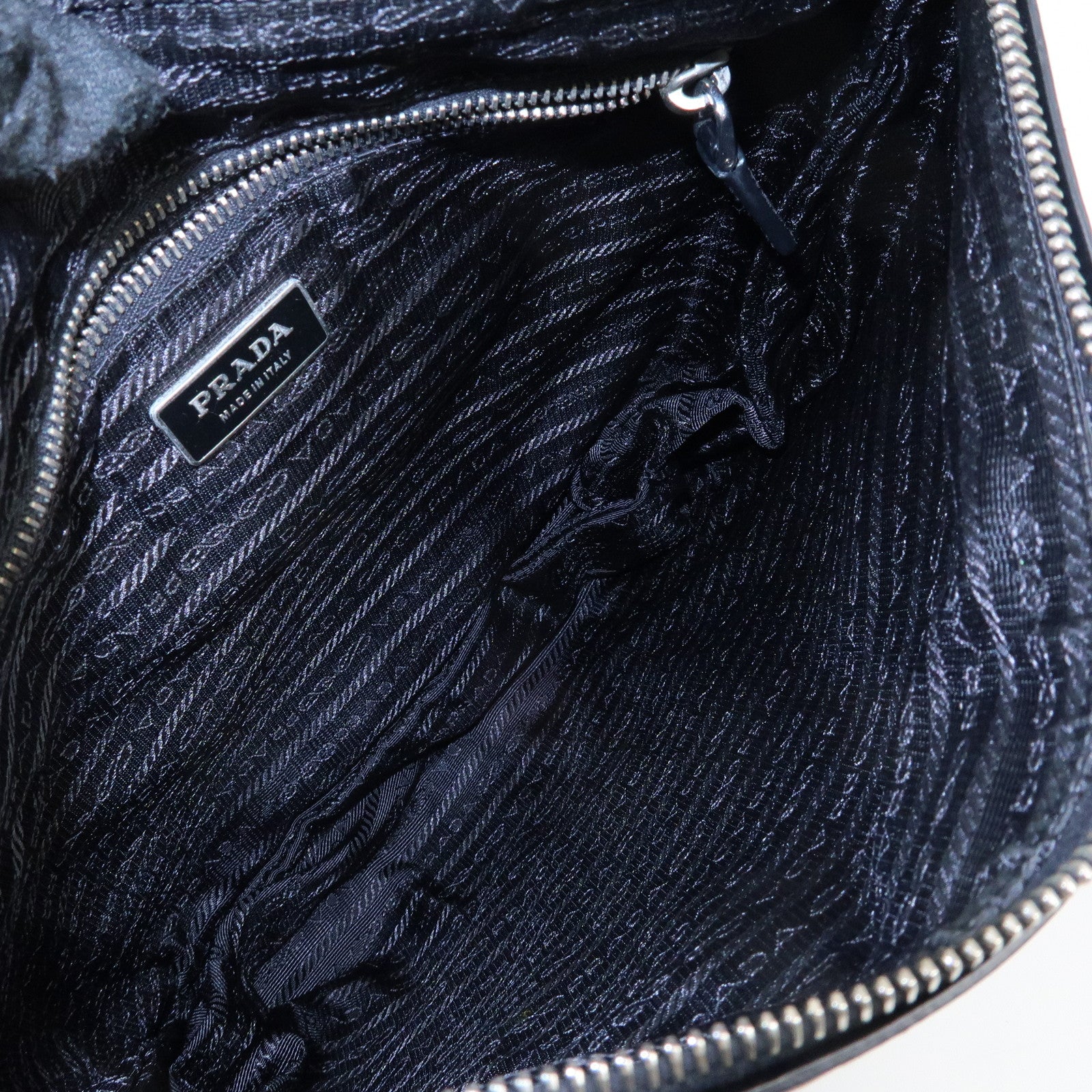 PRADA Triangle Logo Nylon Shoulder Crossbody Bag Black BT0326