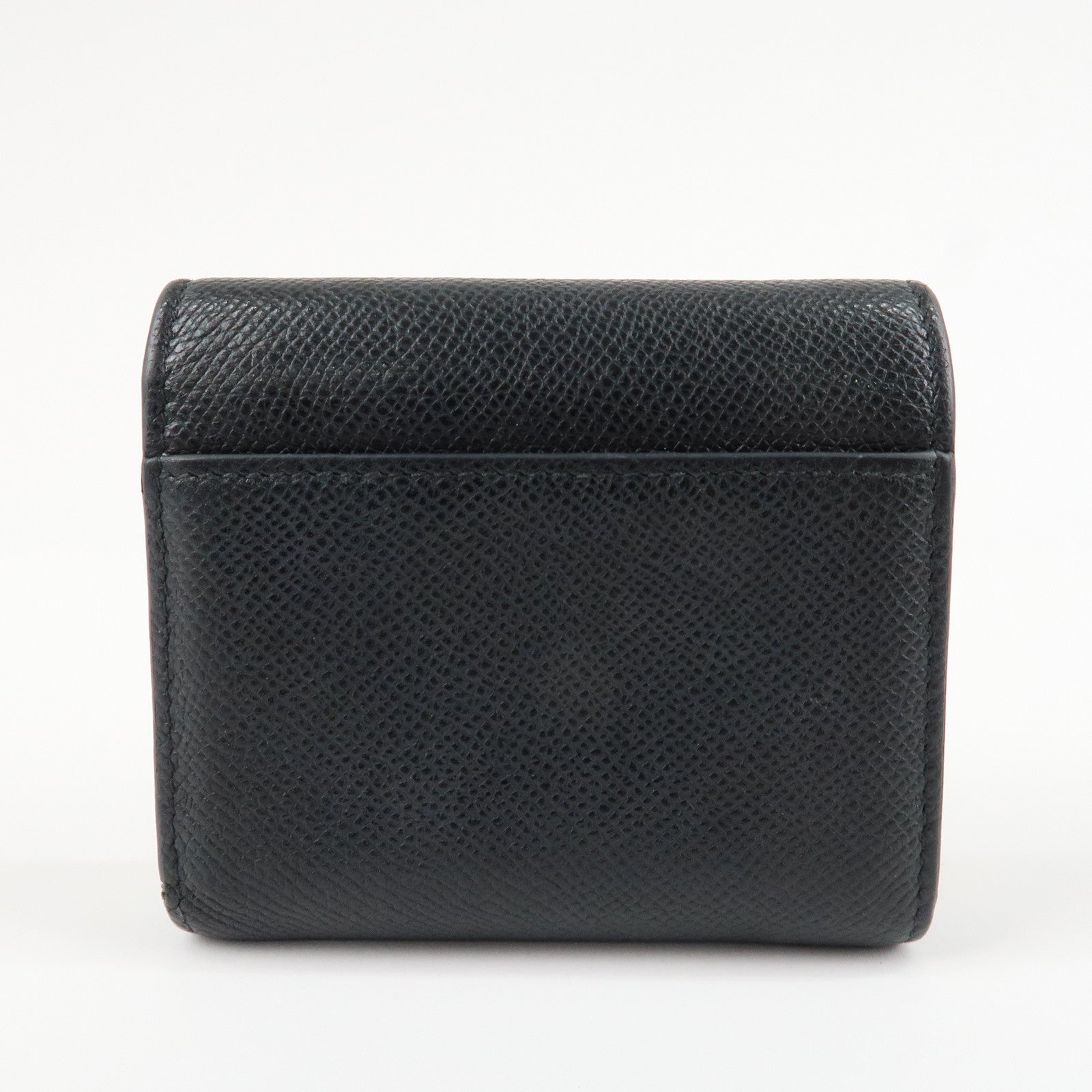 Christian Dior Saddle Leather Compact Wallet Black Gold Hardware Used