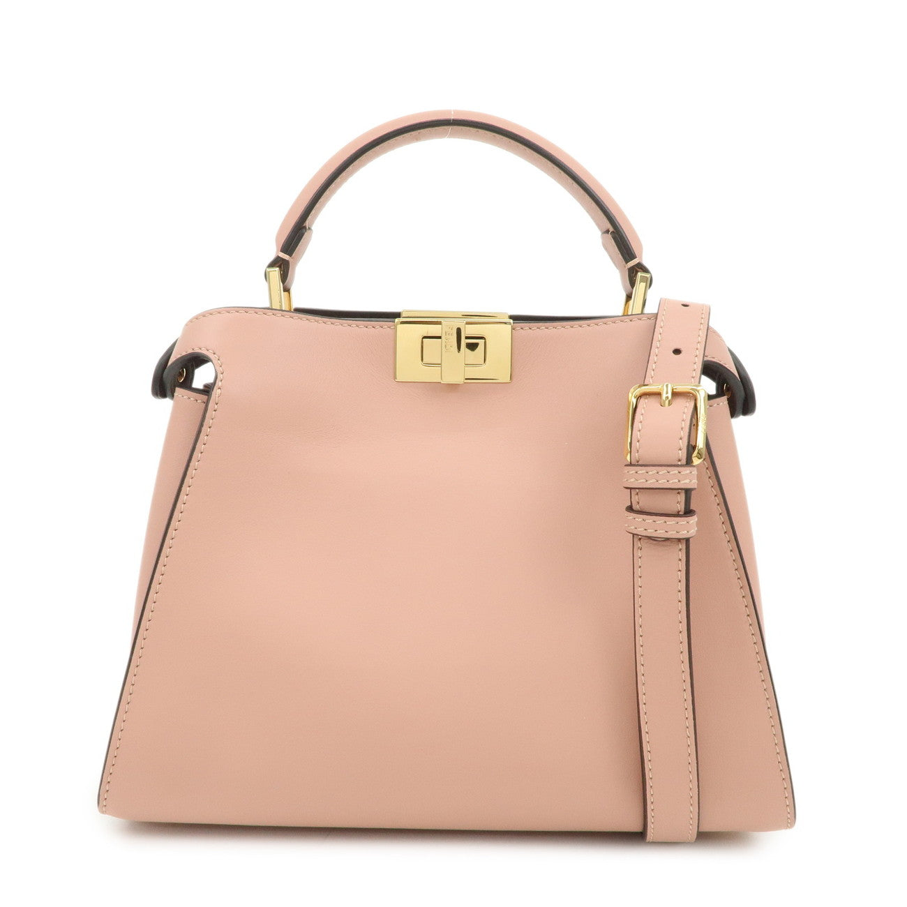 FENDI Peekaboo Iconic Essentially Leather 2Way Bag Pink 8BN302