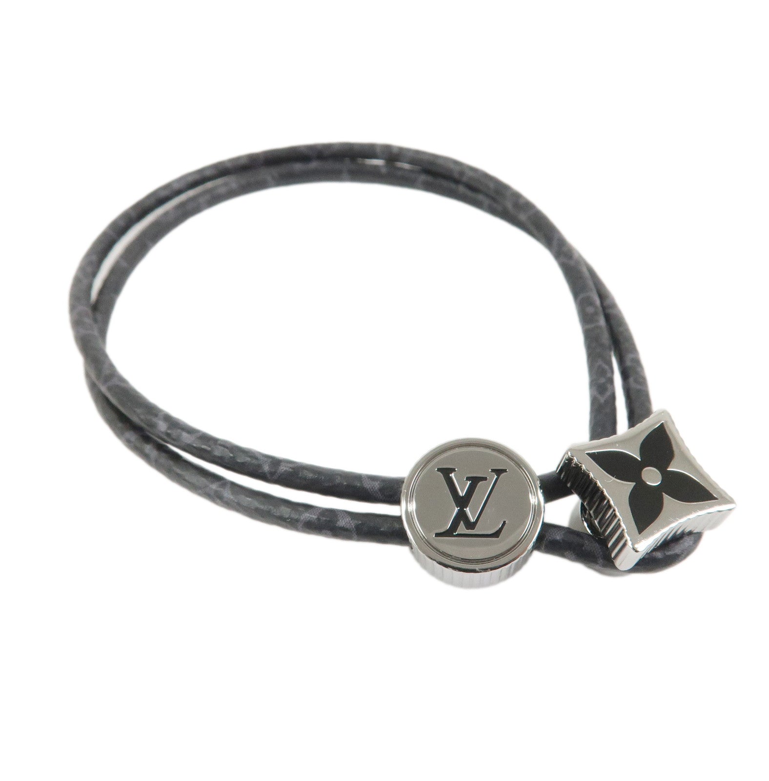 Louis Vuitton Monogram Eclipse Catch It Canvas Bracelet Noir M8111