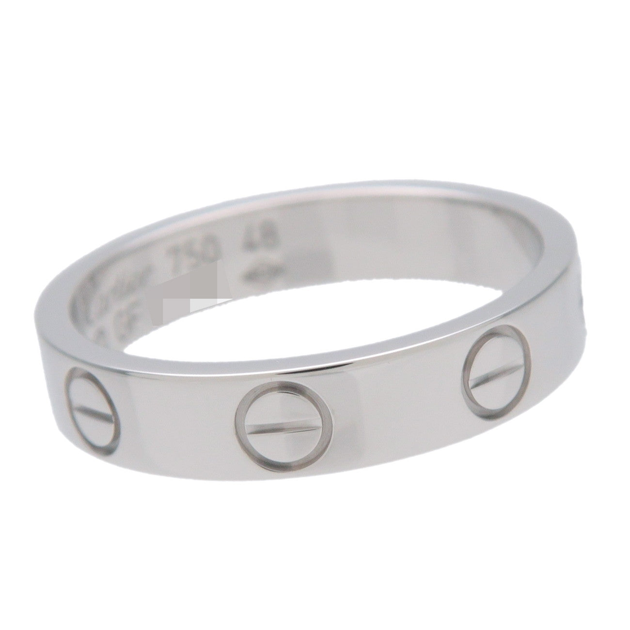 Cartier Mini Love Ring K18 750WG #48 US4.5 EU48 HK10 White Gold