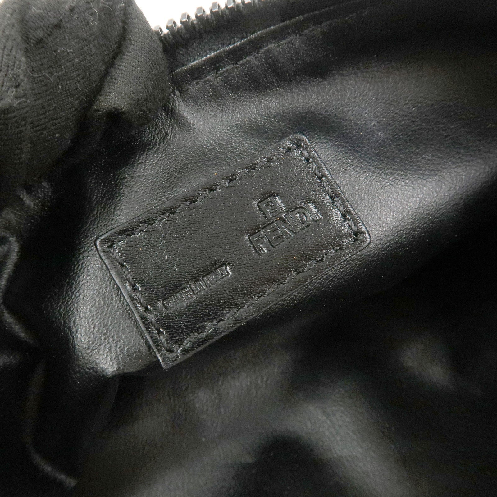 FENDI Set Of 2 Leather Zucchino Canvas Pouch Pink 8N0036 7N0038