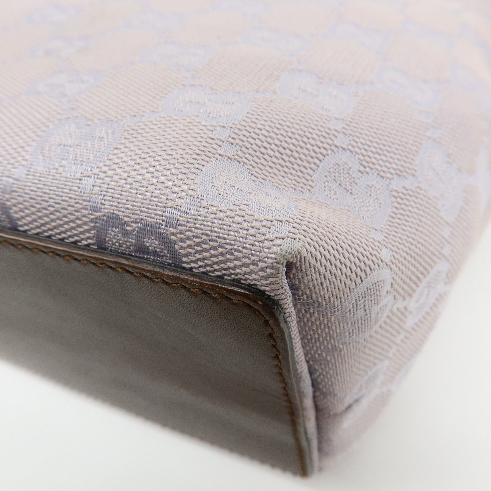 GUCCI GG Canvas Leather Tote Bag Hand Bag Purple 31244