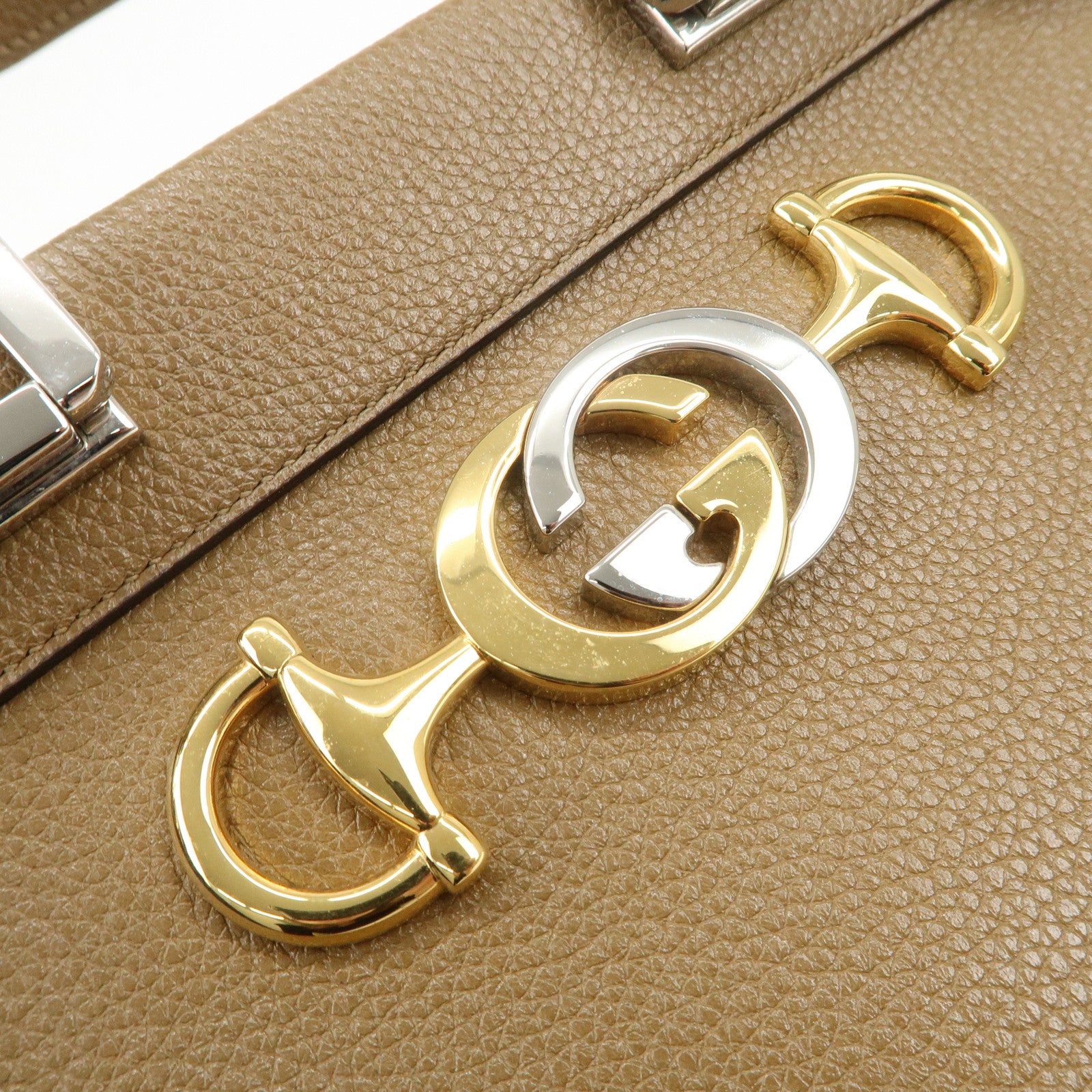 GUCCI Zumi Leather 2Way Bag Hand Bag Shoulder Bag Brown 569712