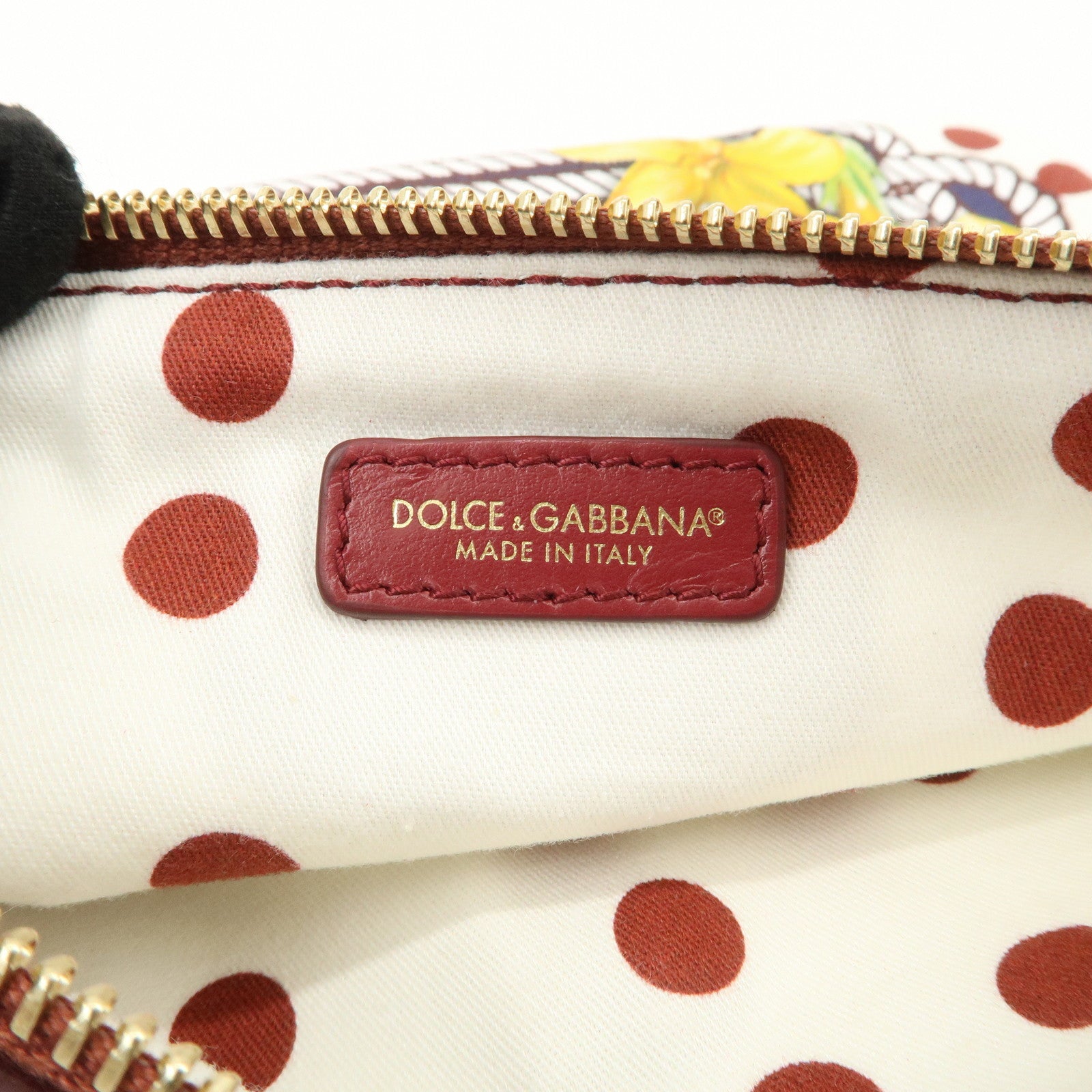 DOLCE&GABBANA Clutch Bag Flower Betterfly City Scape Bordeaux