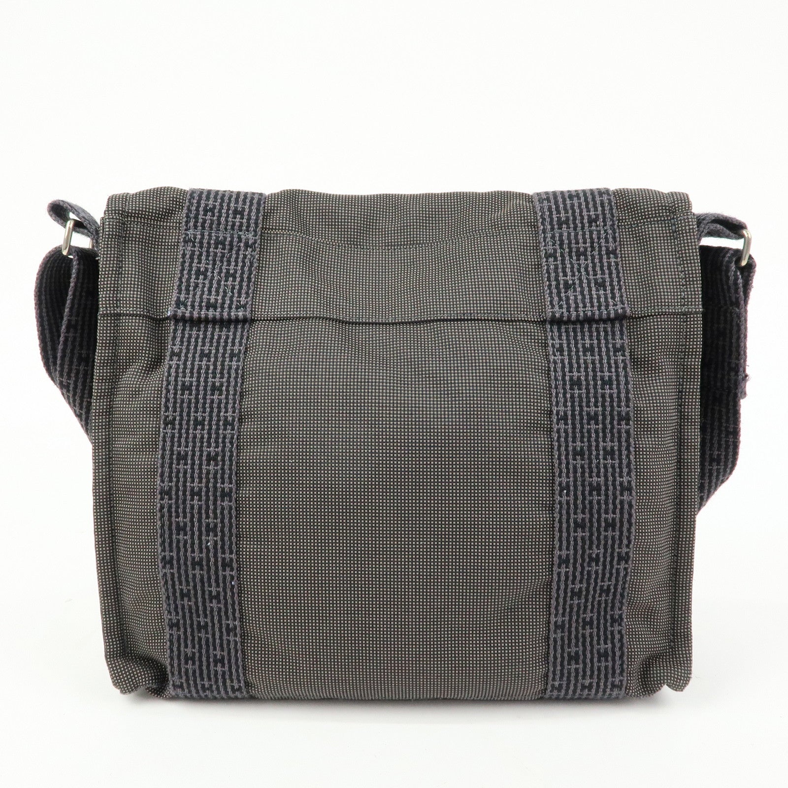 HERMES Herline Canvas Bassac PM Fourre Tout Shoulder Bag Black