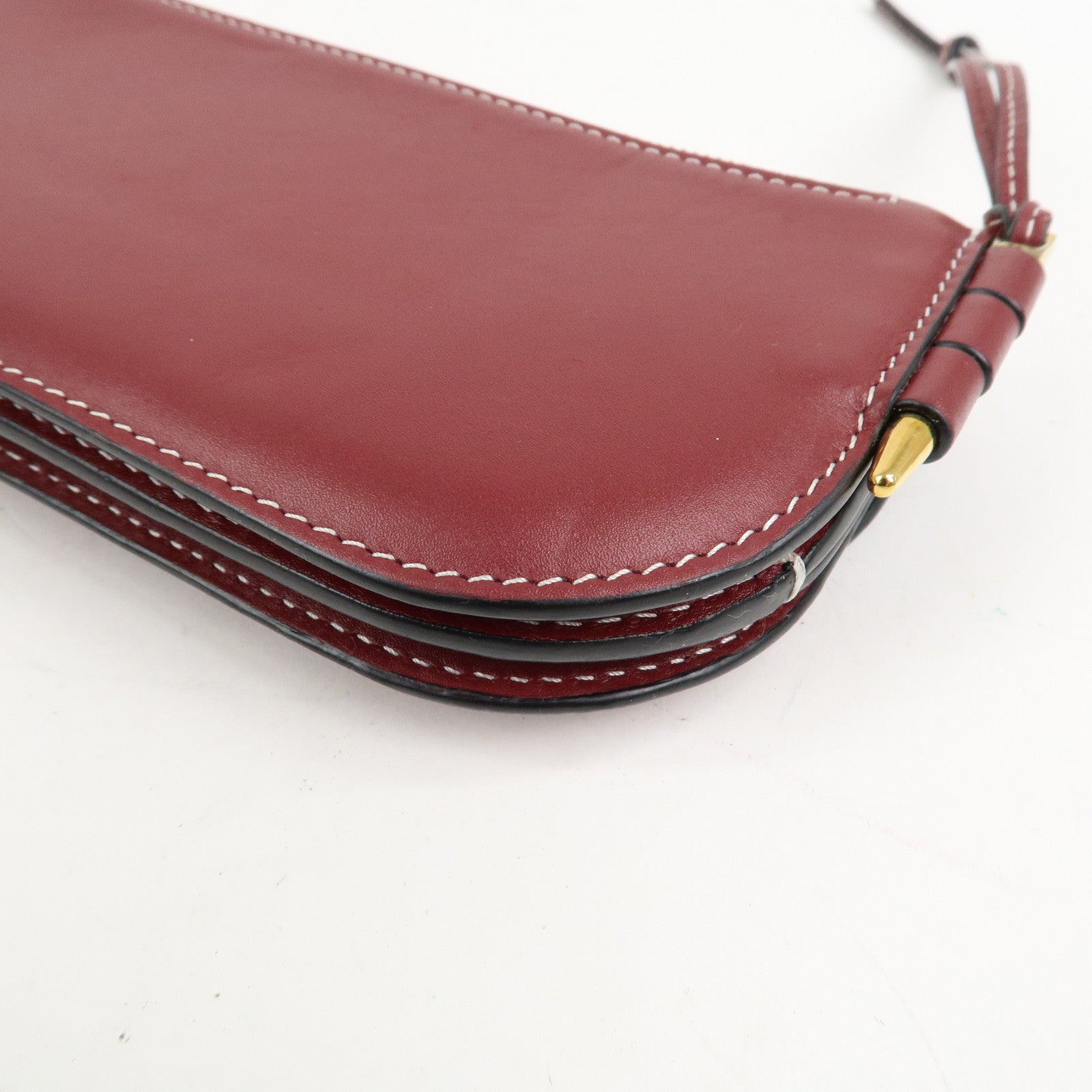 LOEWE Anagram Gate Continental Leather Long Wallet Bordeaux