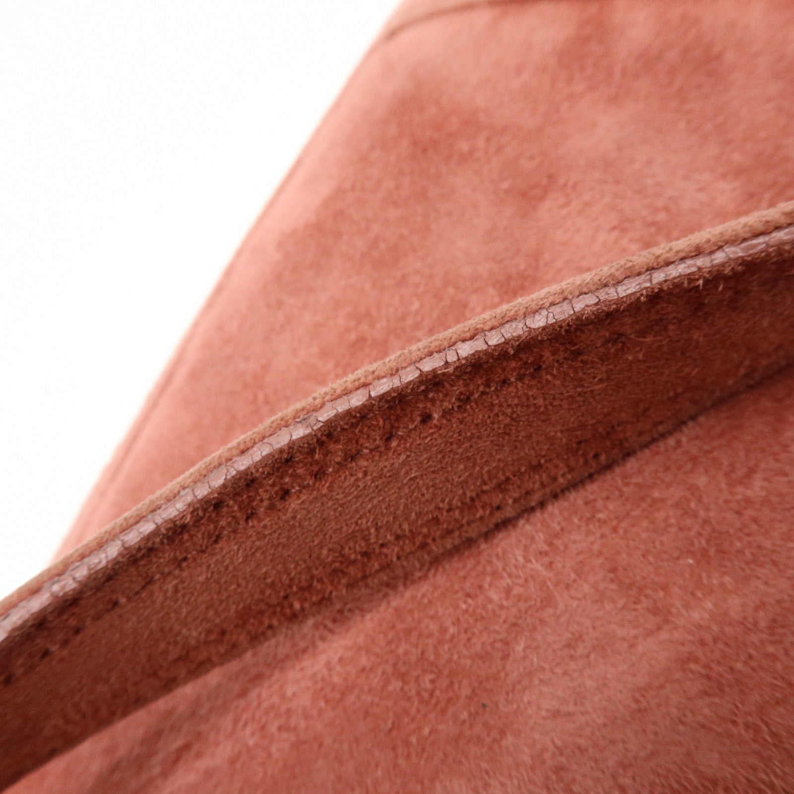 PRADA Suede Boston Bag Hand Bag Pink BR2630