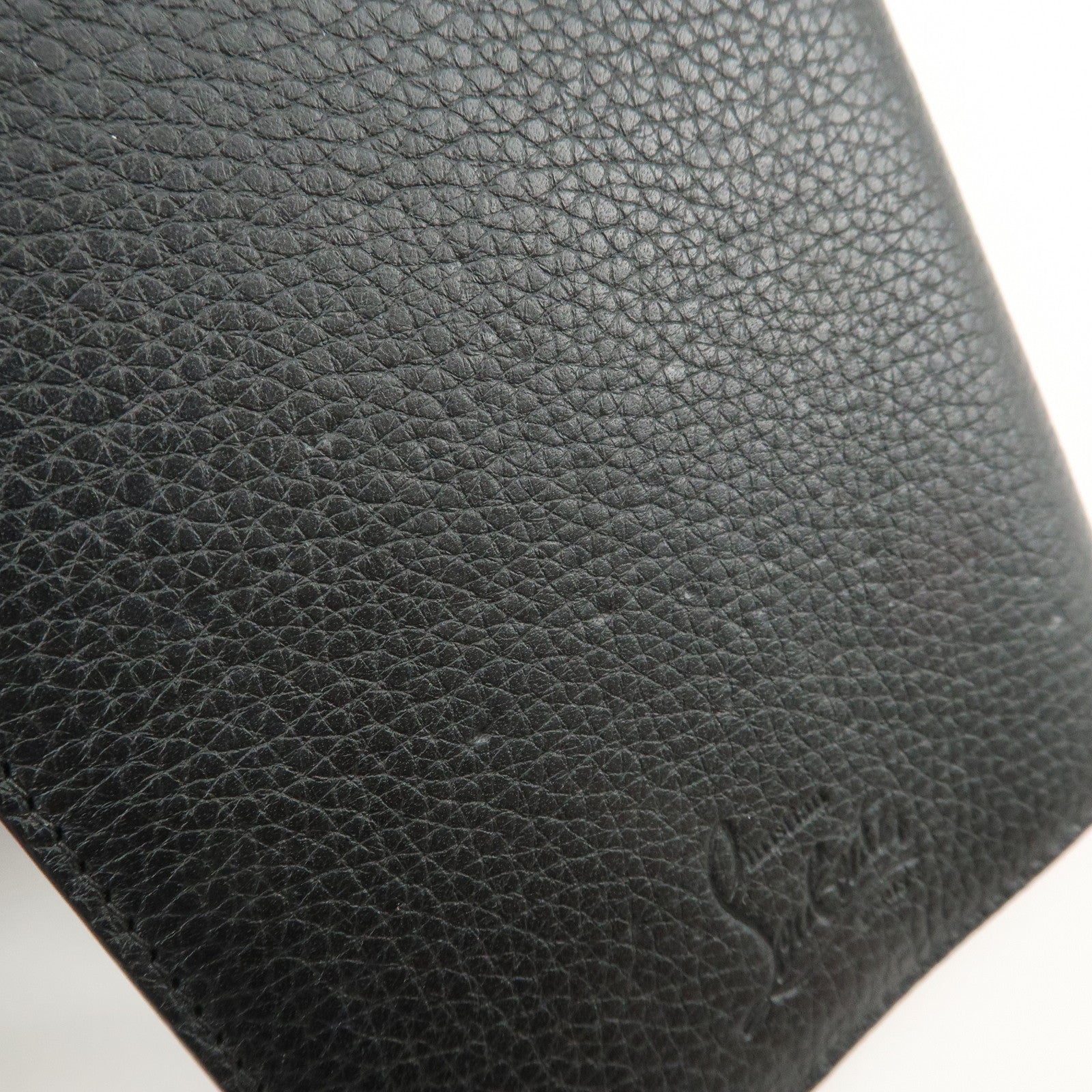 Christian Louboutin Studs Leather Passport Holder Card Case Black