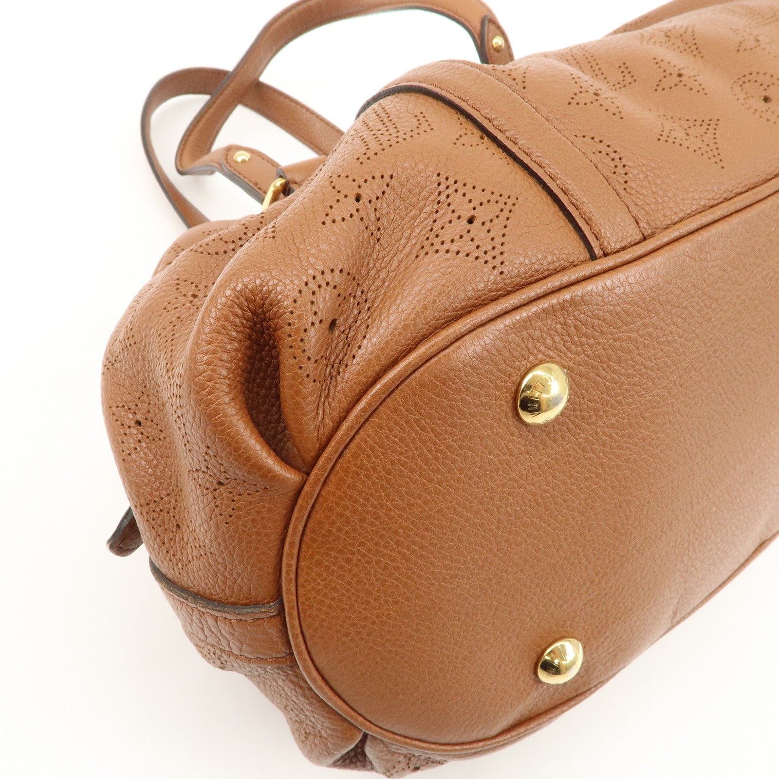 Louis Vuitton Monogram Mahina Luna PM Hand Bag Brown M97052 Used