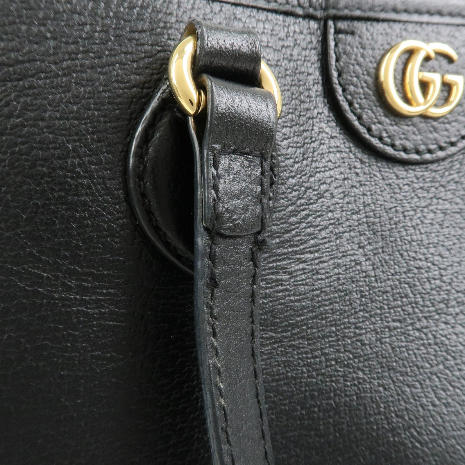 GUCCI GG Marmont Leather Tote Bag Shoulder Bag Black 765043