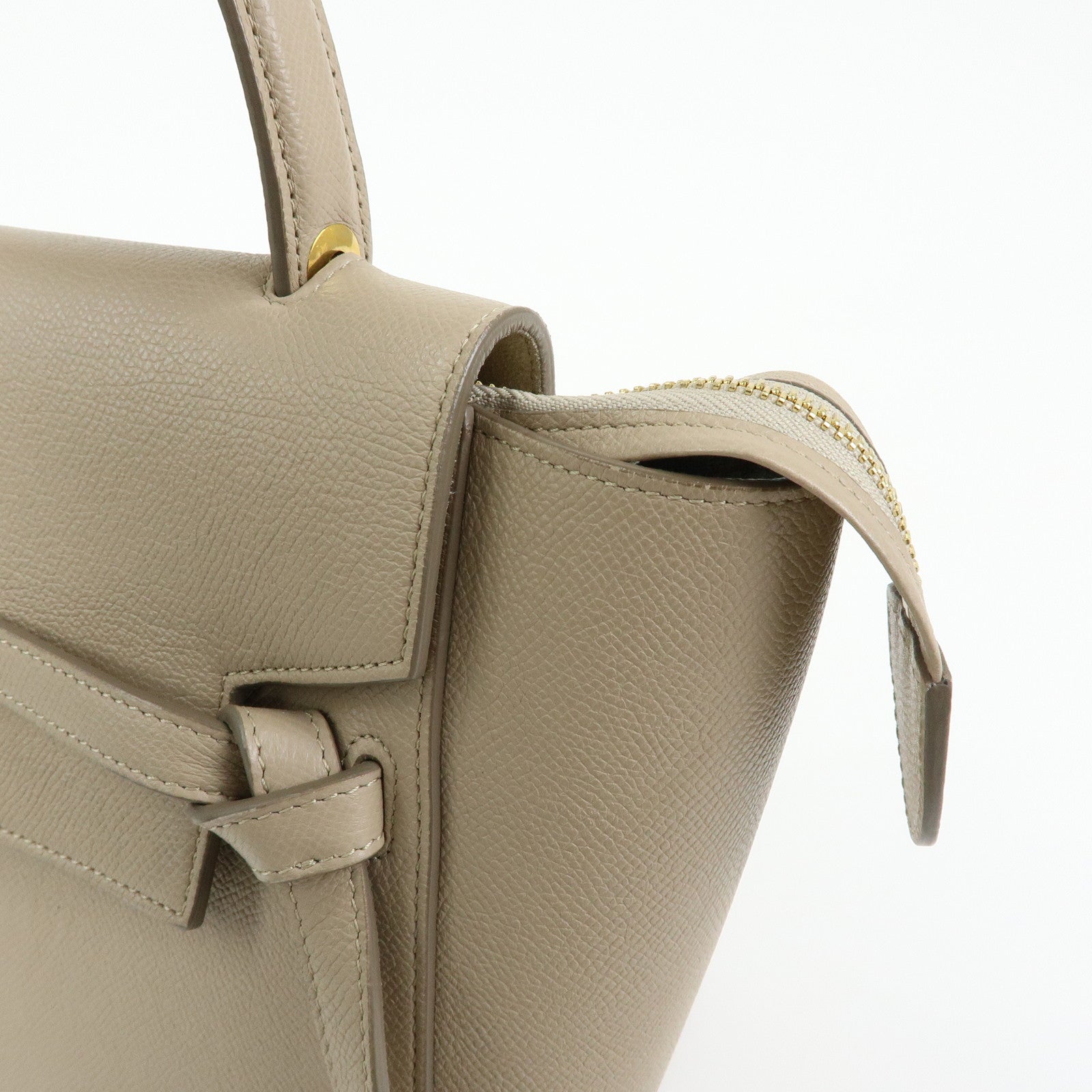 CELINE Belt Bag Leather 2Way Bag Hand Bag Shoulder Bag Beige