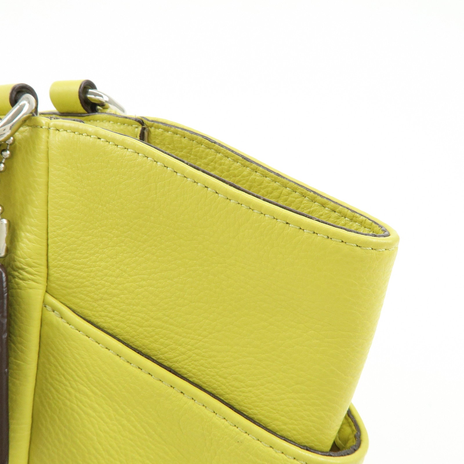 COACH Parker Leather Tote Bag Shoulder Bag Yellow