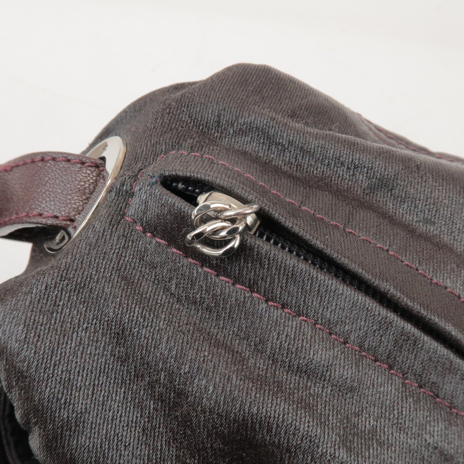 CHANEL Biarritz PVC Coated Canvas Calf Leather Shoulder Bag A34205