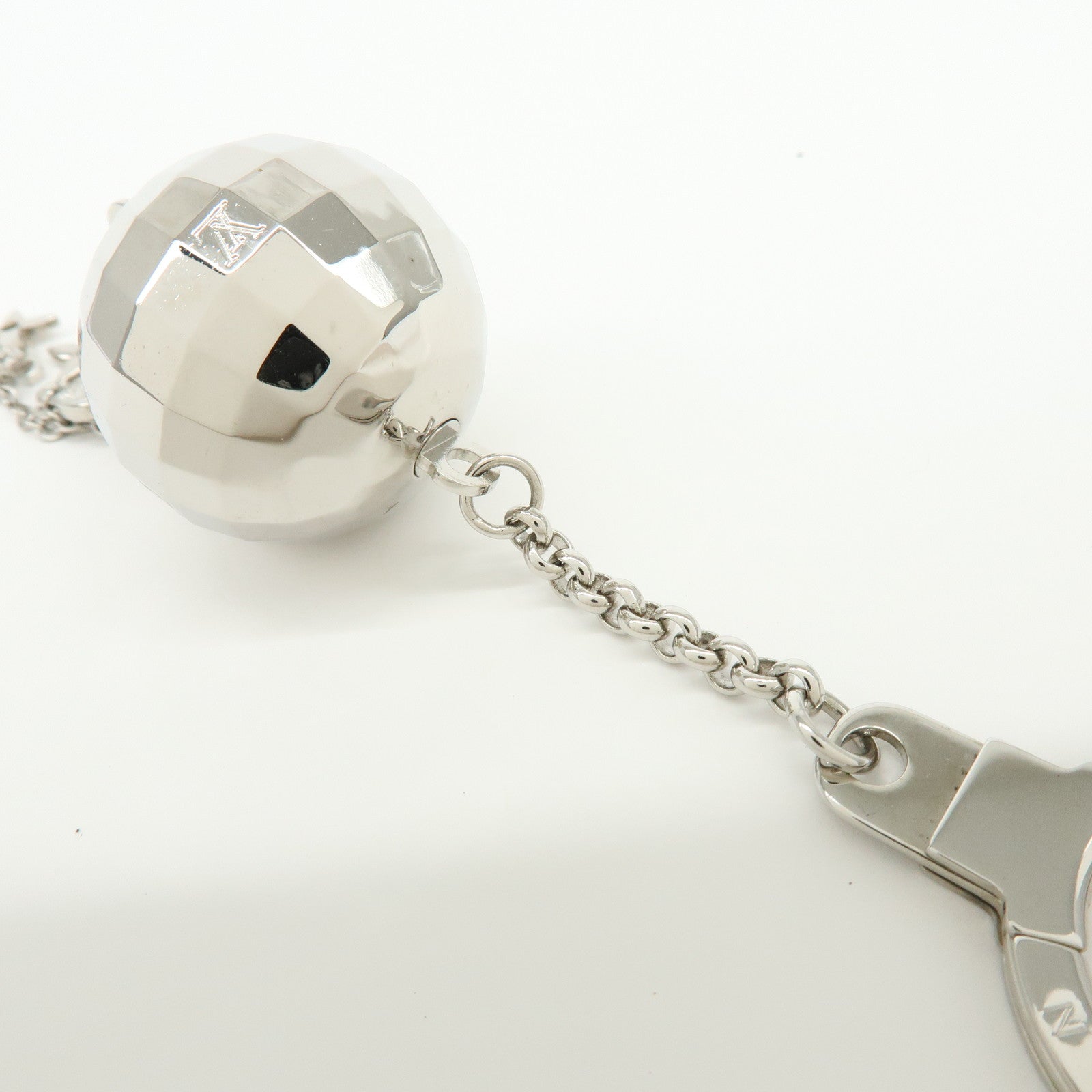 Louis Vuitton Porte Cles Glitter Bag Charm Key Chain Silver M65378