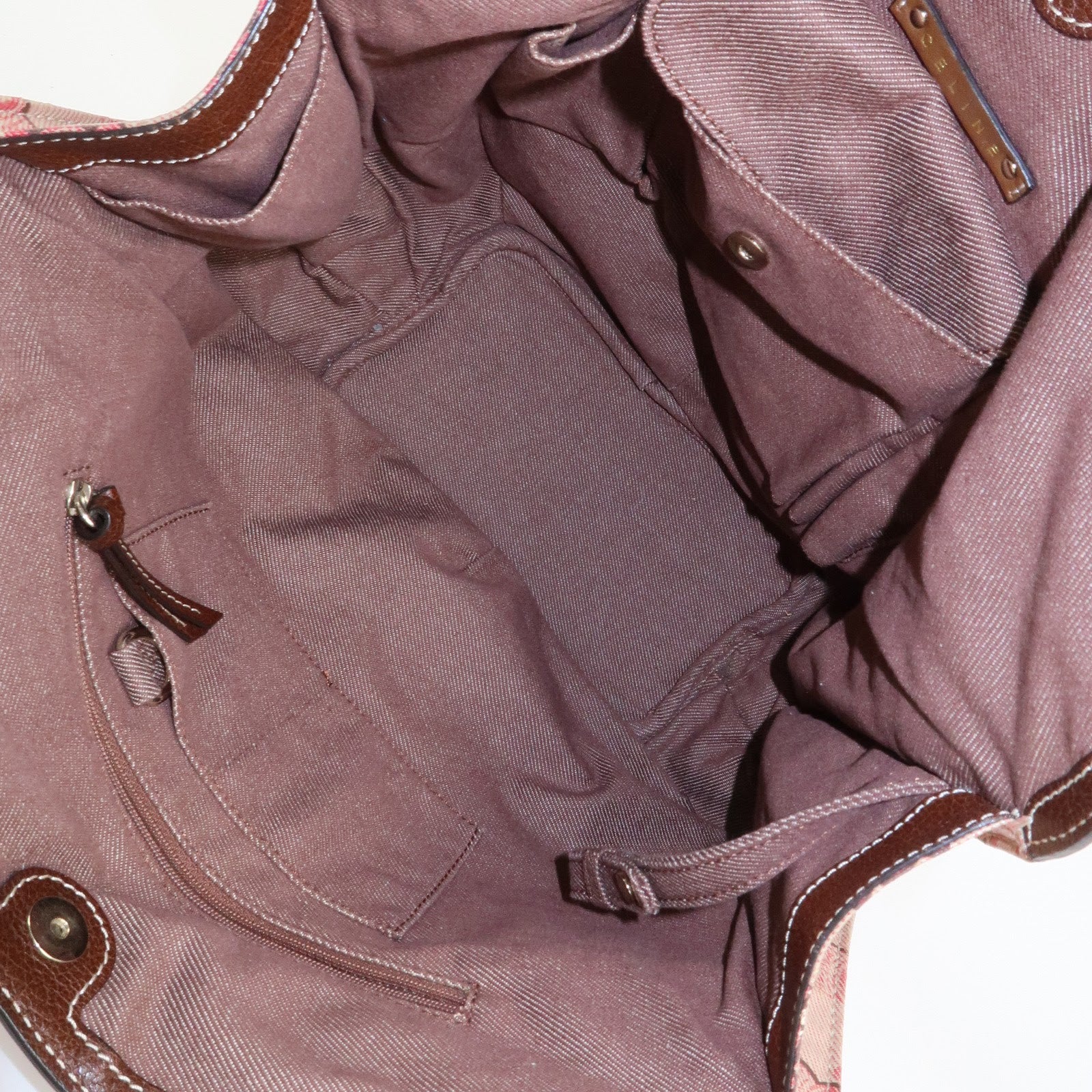 CELINE Bitter Sweet Macadam PVC Canvas Leather Hand Bag Pink