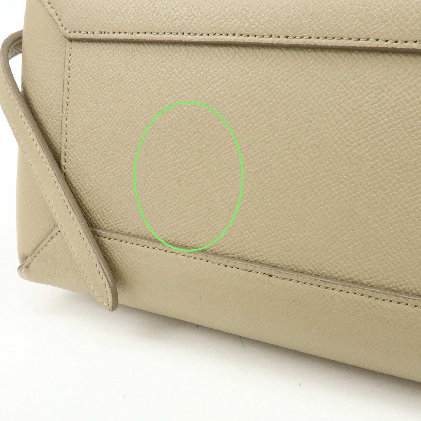 CELINE Belt Bag Leather 2WAY Bag Hand Bag Shoulder Bag Greige