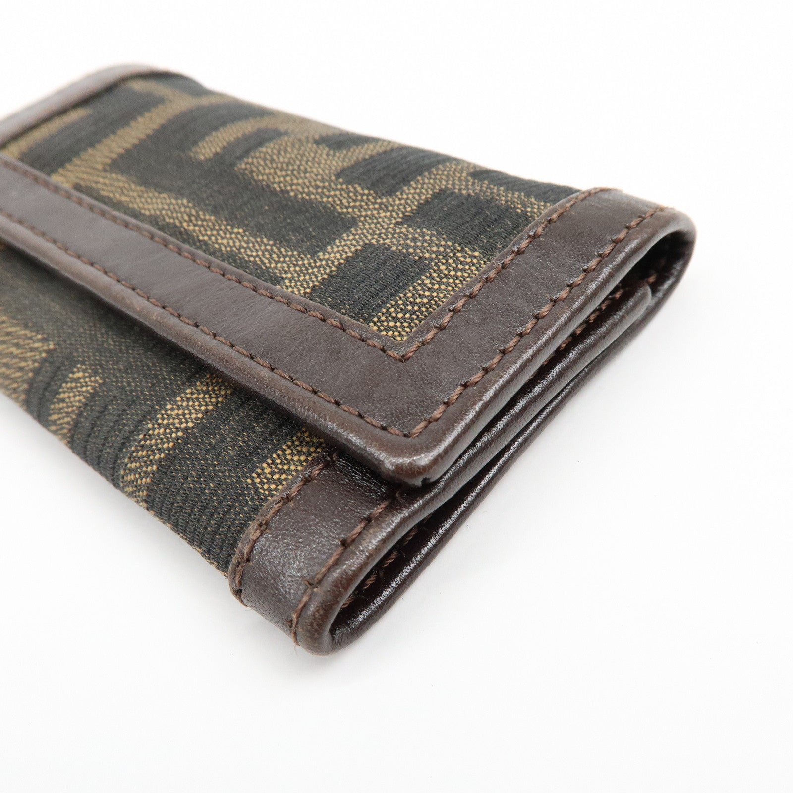 FENDI Zucca Zucchino Set of 3 Key Case Coin Case Brown Black