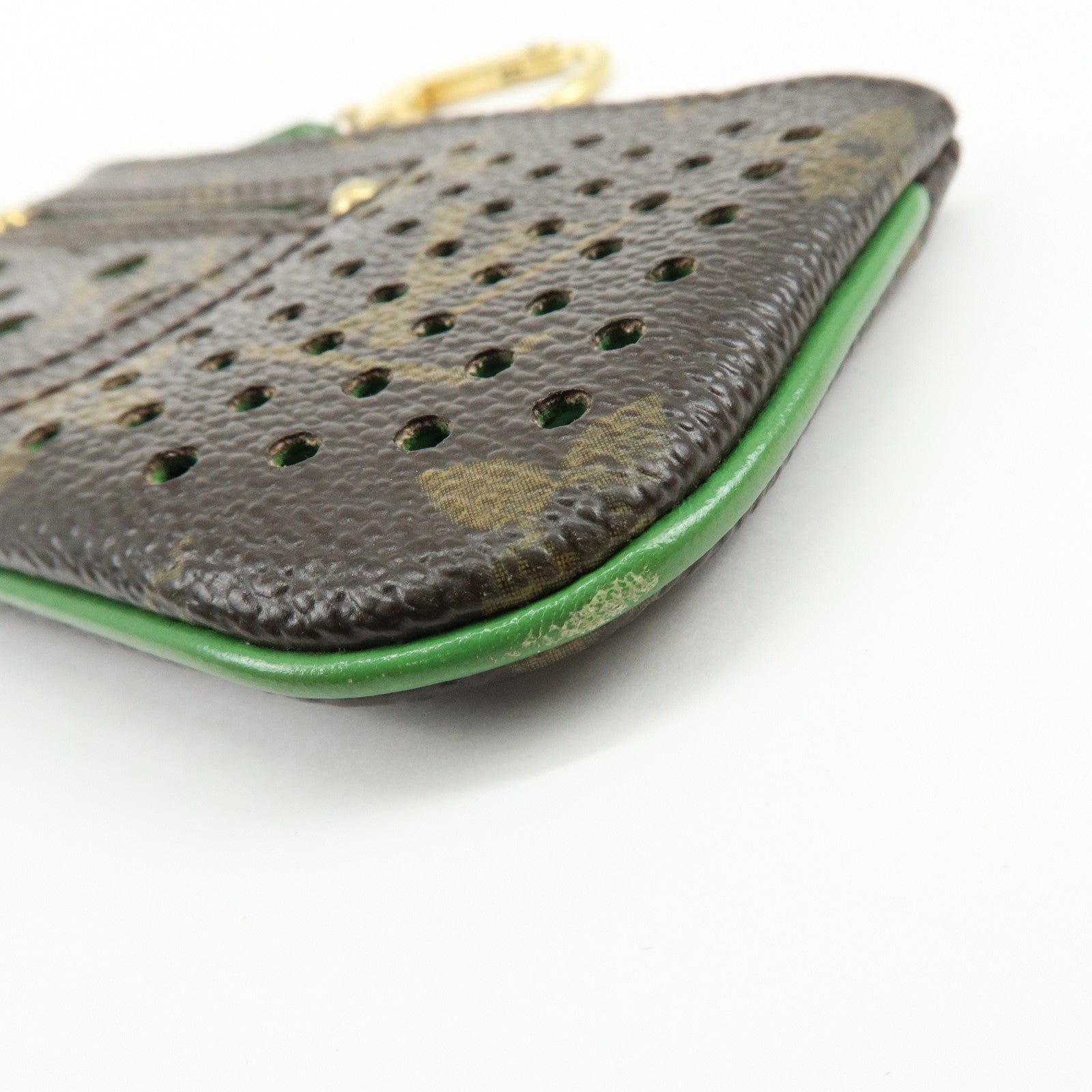 Louis Vuitton Monogram Perfo Pochette Cles Key Case Vert M95186