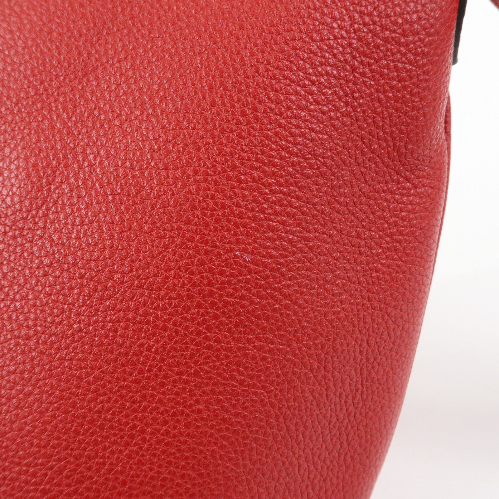 GUCCI Logo Sherry Half Moon Leather Shoulder Bag Red 523588