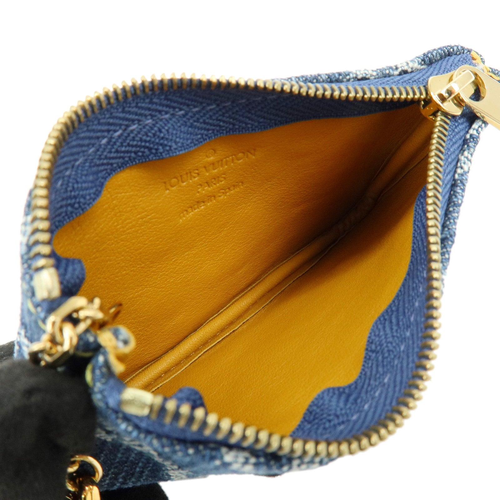 Louis Vuitton Monogram Denim Pochette Cles Coin Case Blue M95343